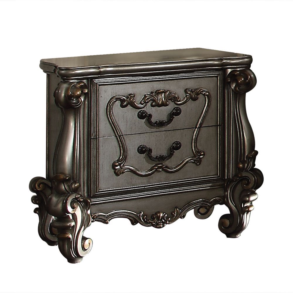 Versailles - Nightstand - Antique Platinum, silver