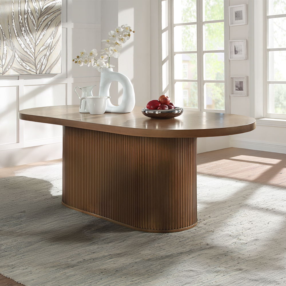 Gamarya - Dining Table - Dark Oak, light brown