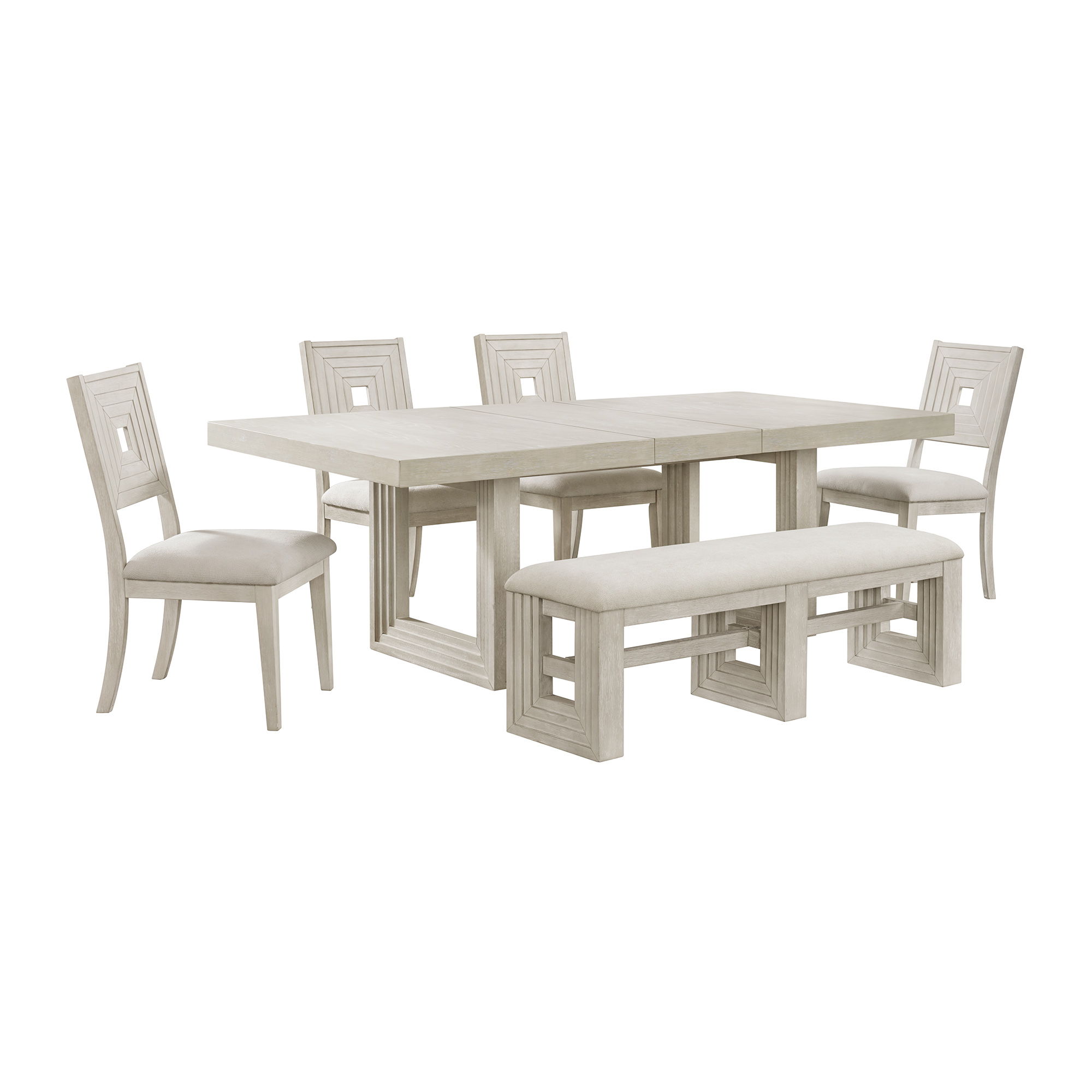 6 Pc · Table, Four Chairs & Bench
