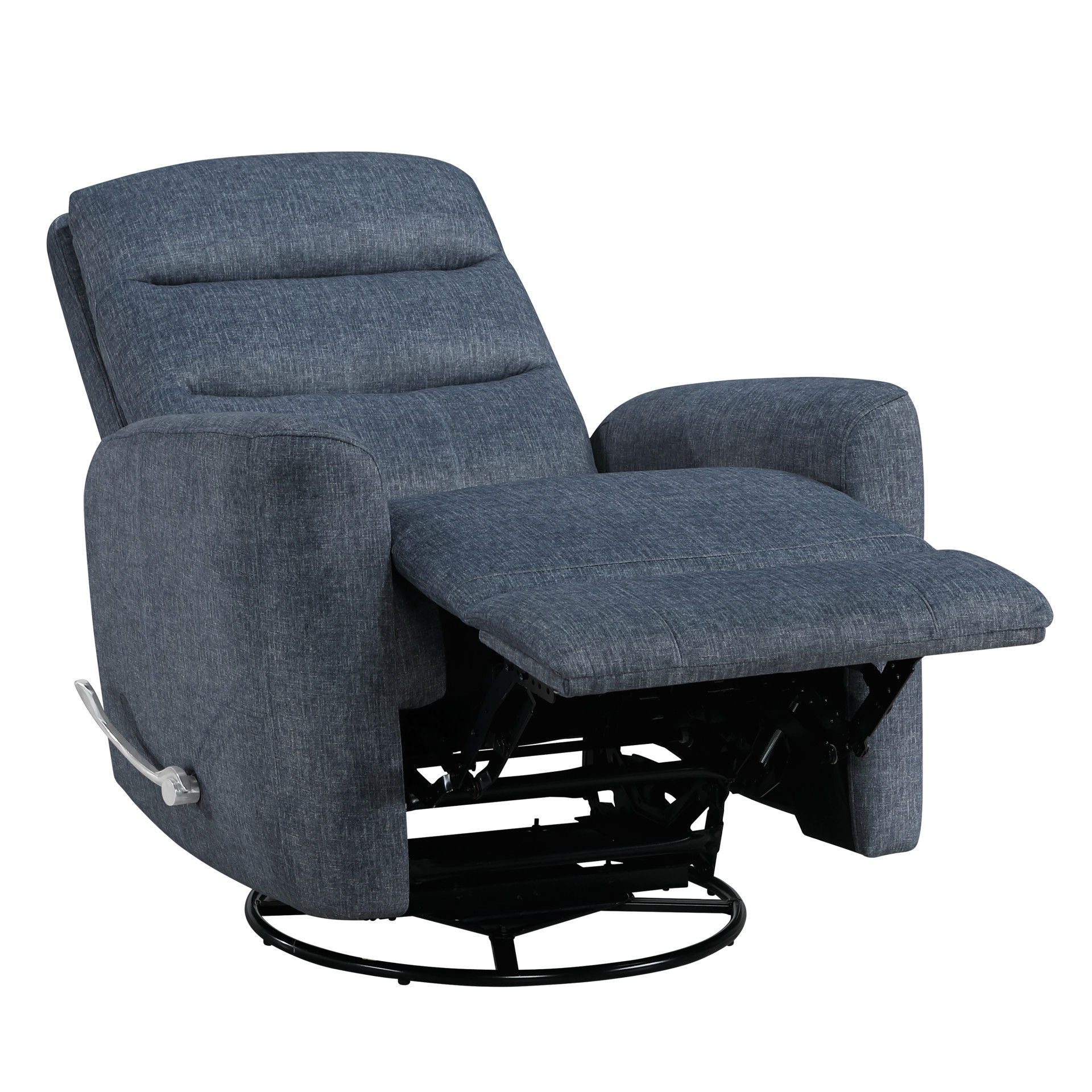 Takami - Swivel Recliner - Blue Poly, blue, view 4