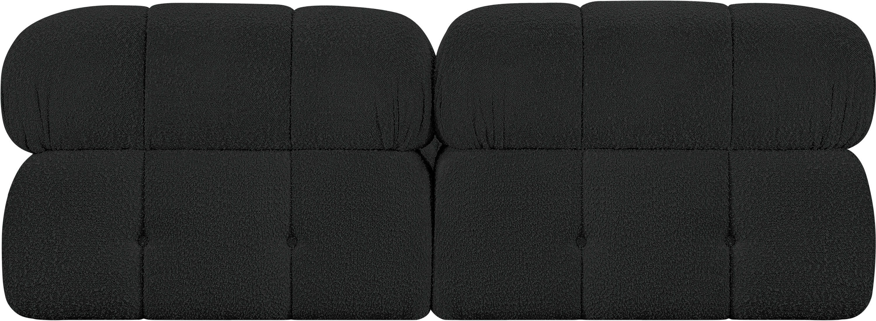 Ames - 2 Piece Modular Armless Sofa - Black