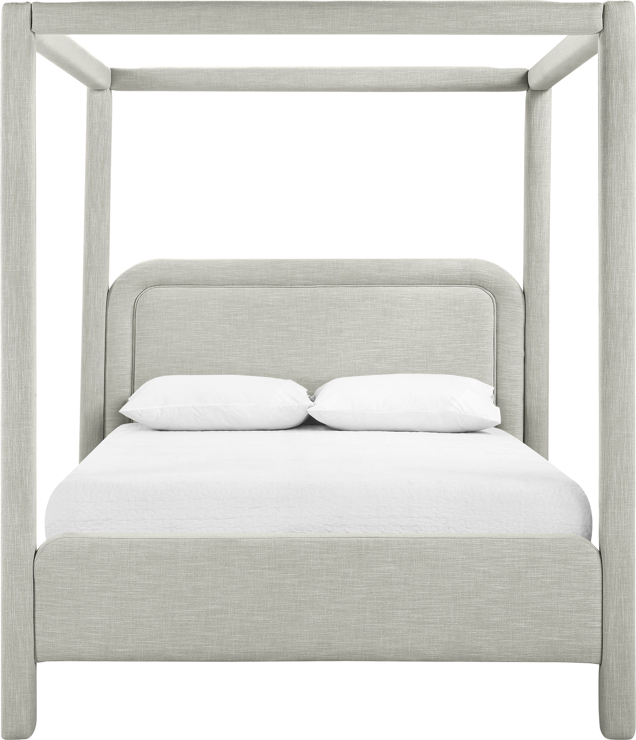 Salina - Linen Textured Fabric Upholstered Full Bed - Gray