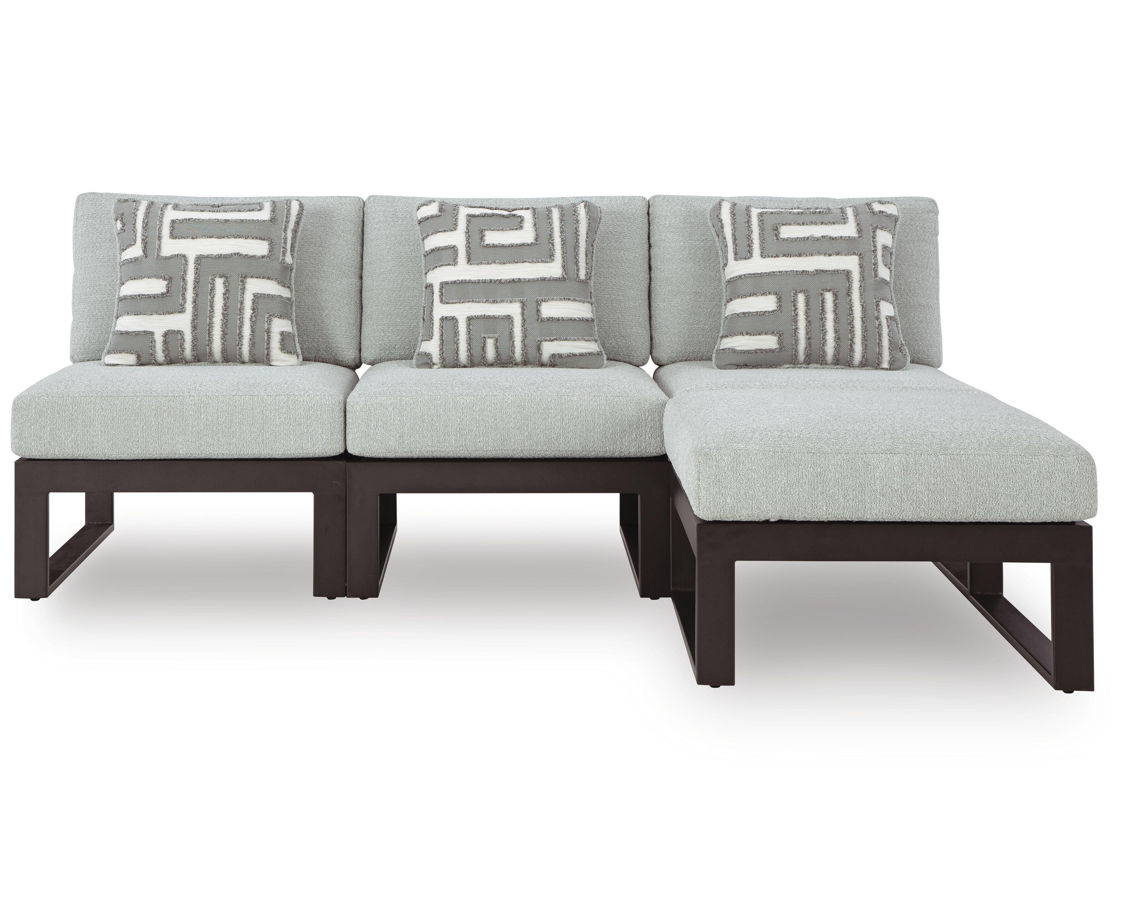 4 Pc · Outdoor Sectional With 3 Armless Chairs