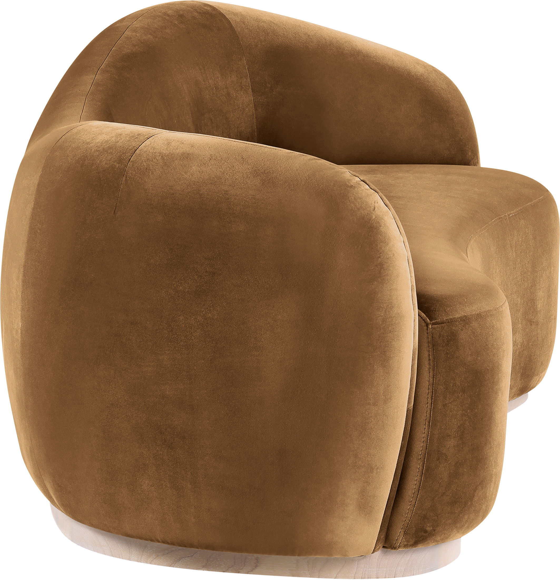 Gustavo - Velvet 92.5" Upholstered Sofa - Saddle