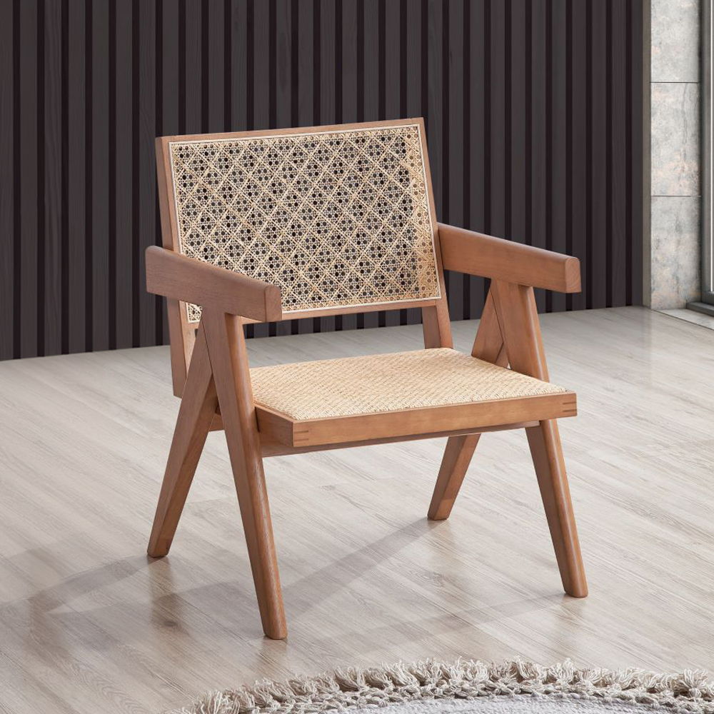 Velentina - Accent Chair - Rattan & Natural, light brown