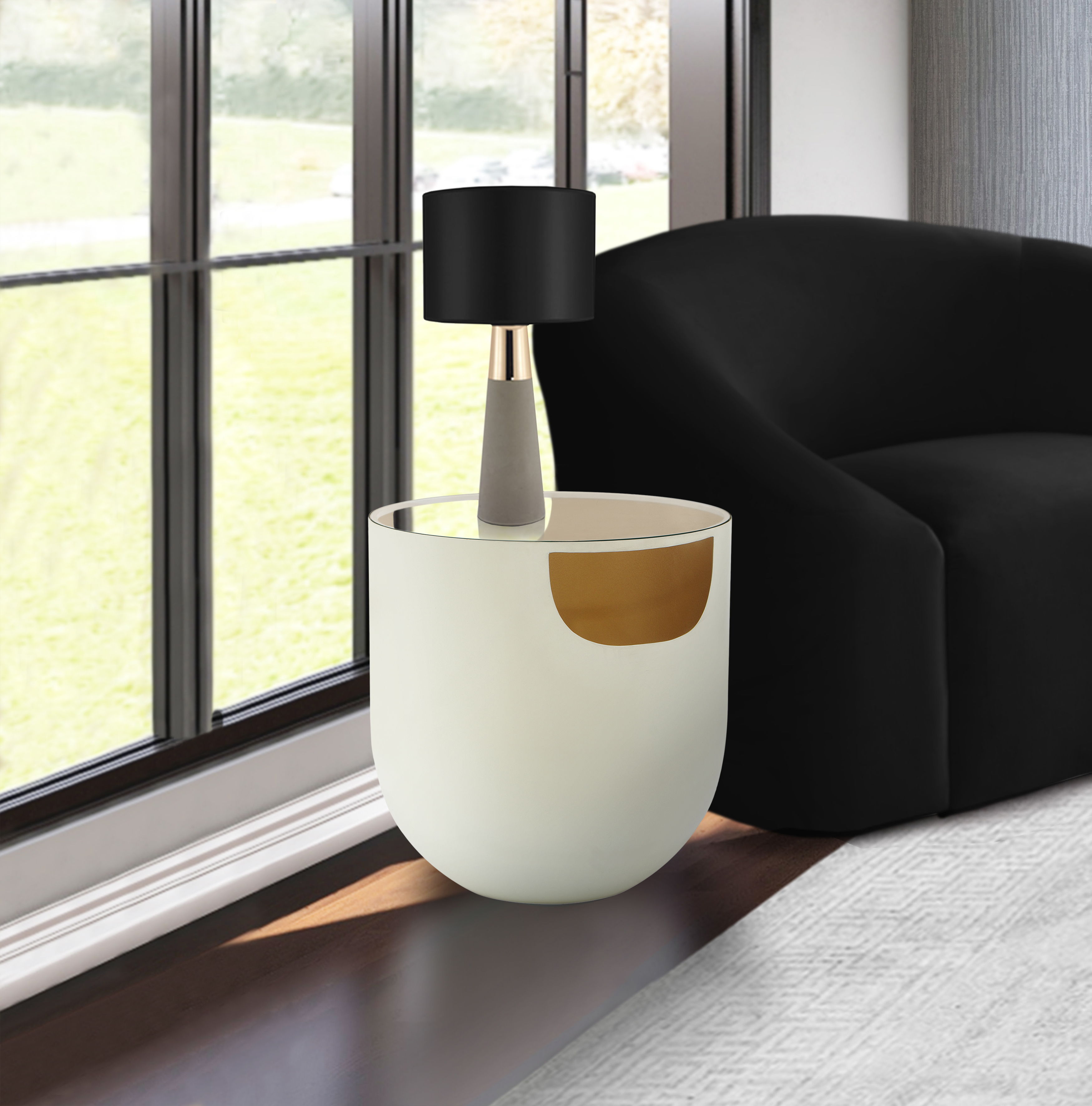 Doma - End Table - Cream / Gold