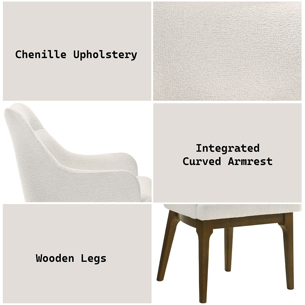 Kasha - Side Chair (Set of 2) - Chenille / Vintage Oak, white, view 8