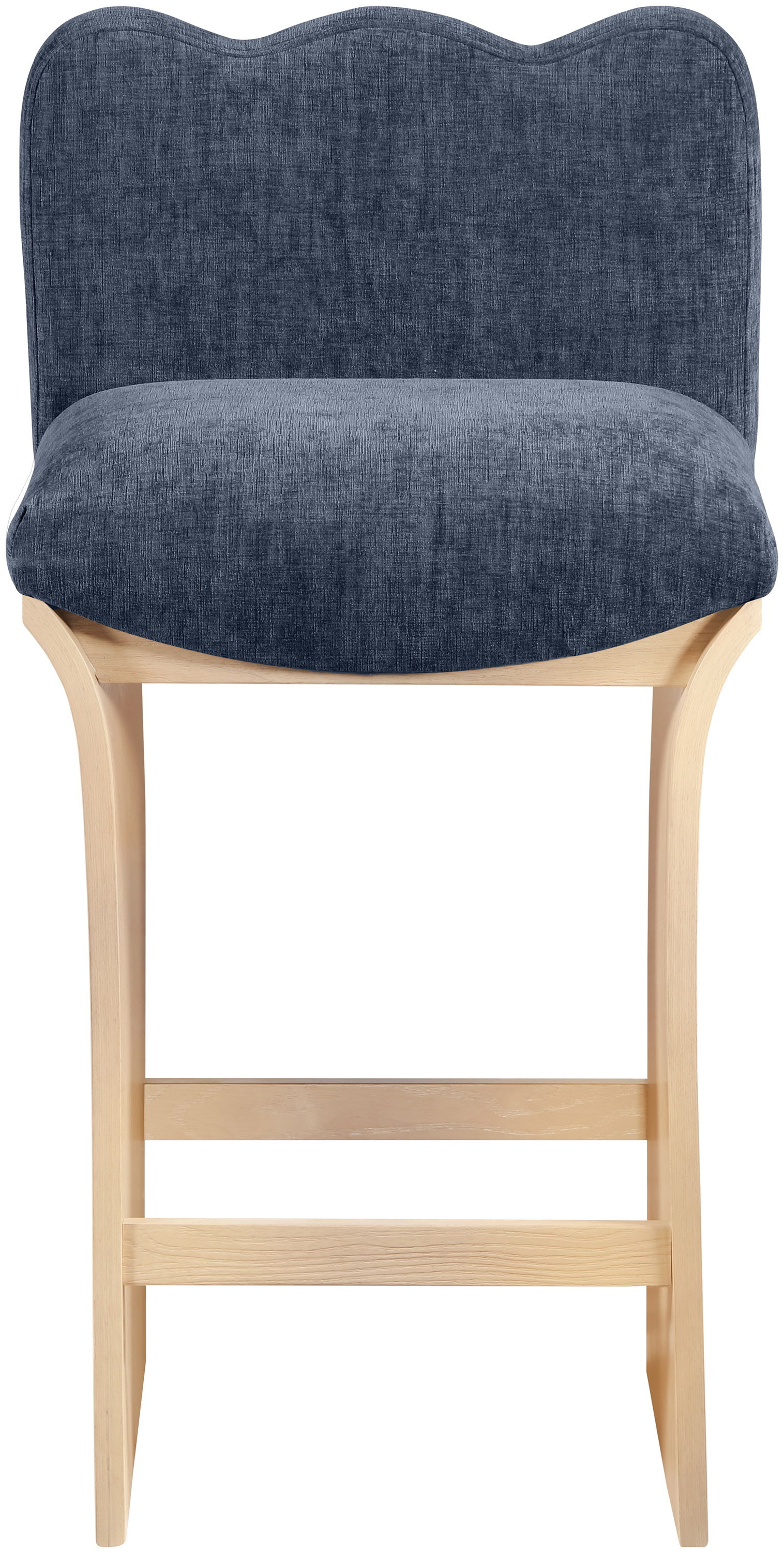 Shaw - Chenille Fabric Upholstered Counter Stool - Navy