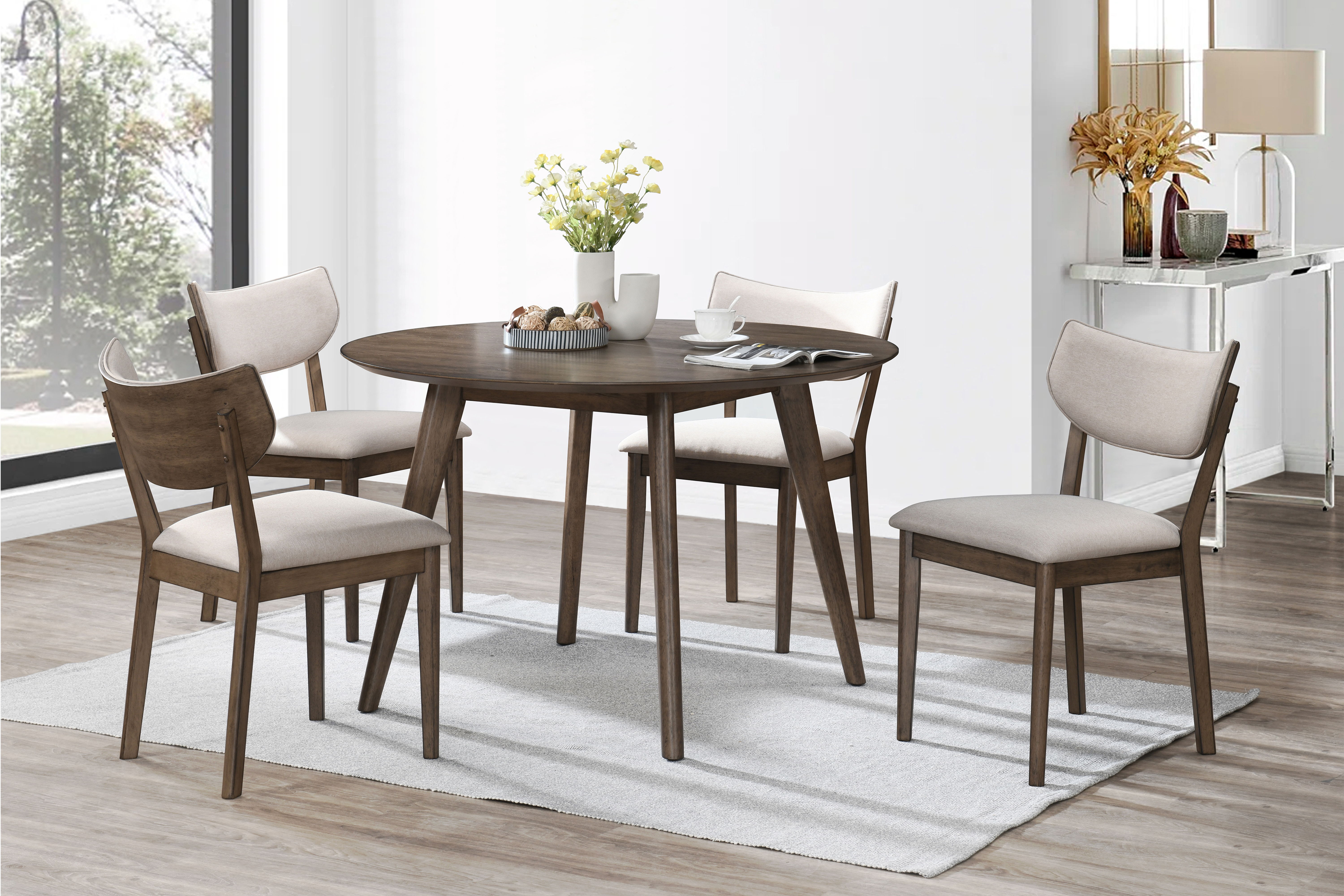 Rex - Open Back Dining Chair (Set of 2) - Brown And Beige, dark brown, view 8