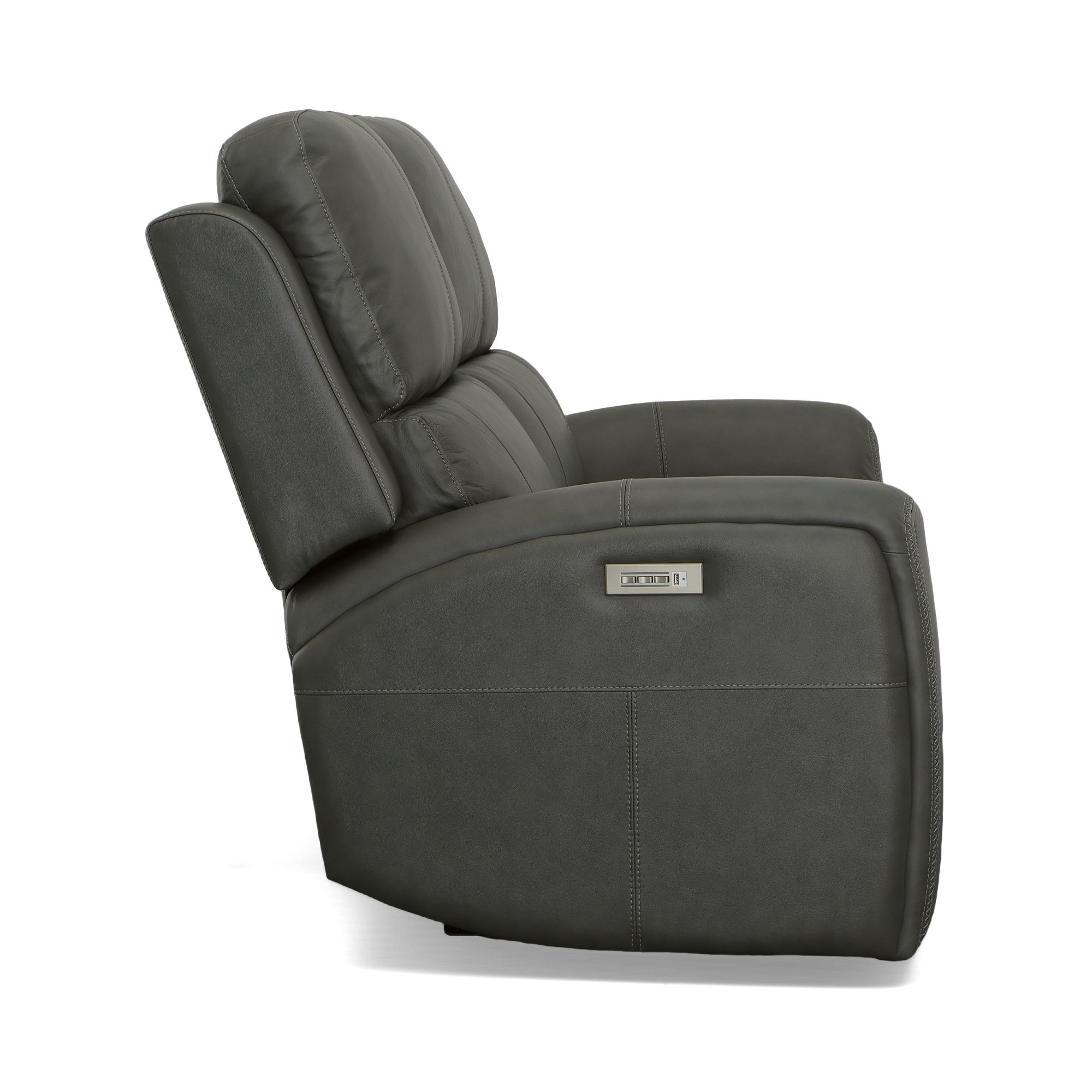 Linden - Power Reclining Loveseat With Power Headrests & Lumbar - Charcoal, dark gray, view 4