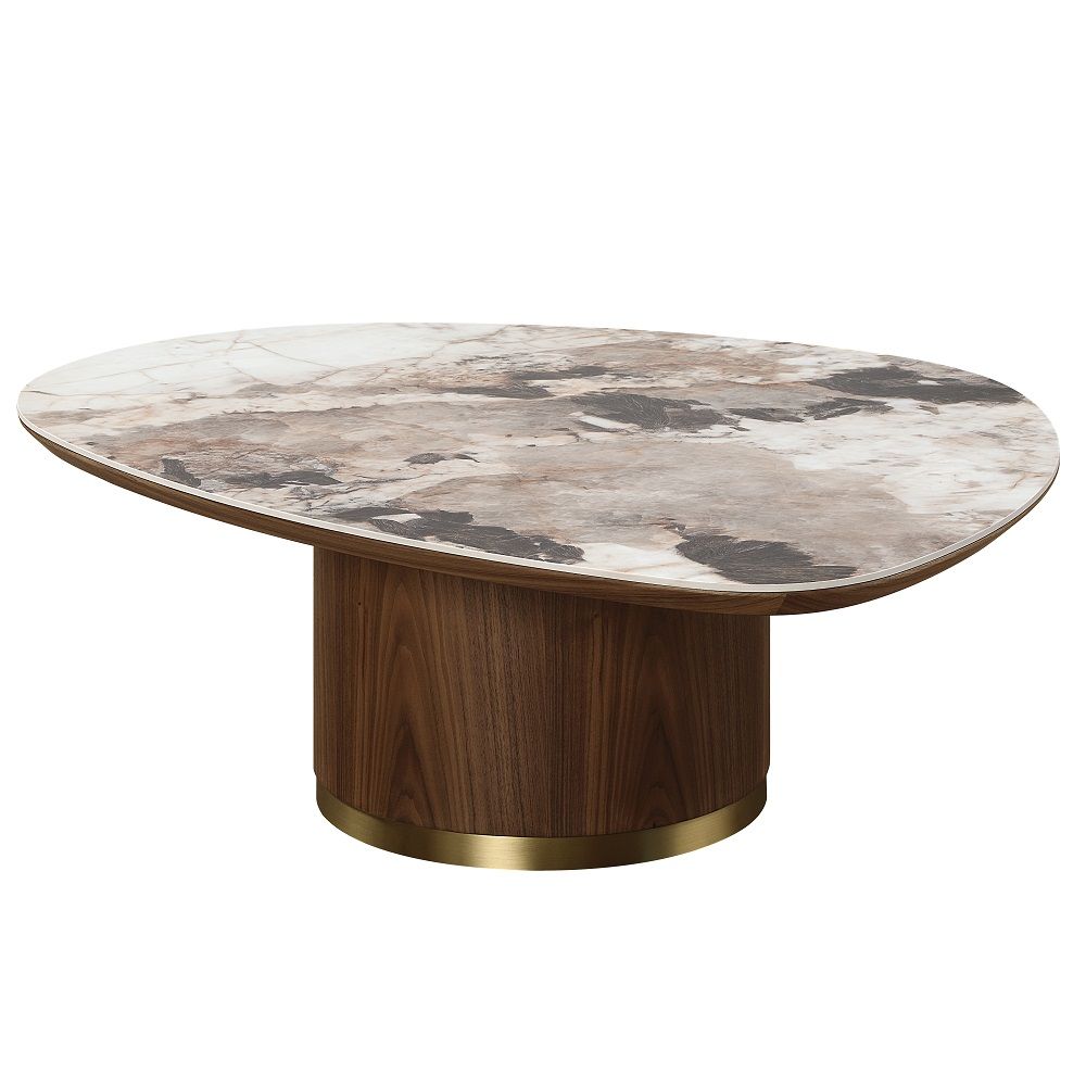 Willene - Coffee Table With Ceramic Top - Ceramic Top & Walnut, dark brown, view 2