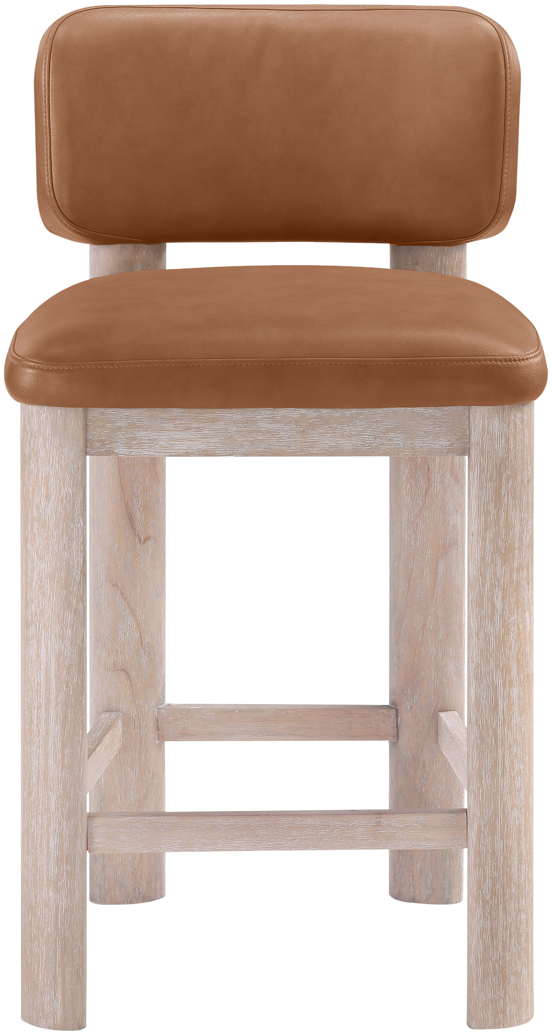 Paloma - Vegan Leather Upholstered Counter Stool (Set of 2) - Cognac / Rich Natural