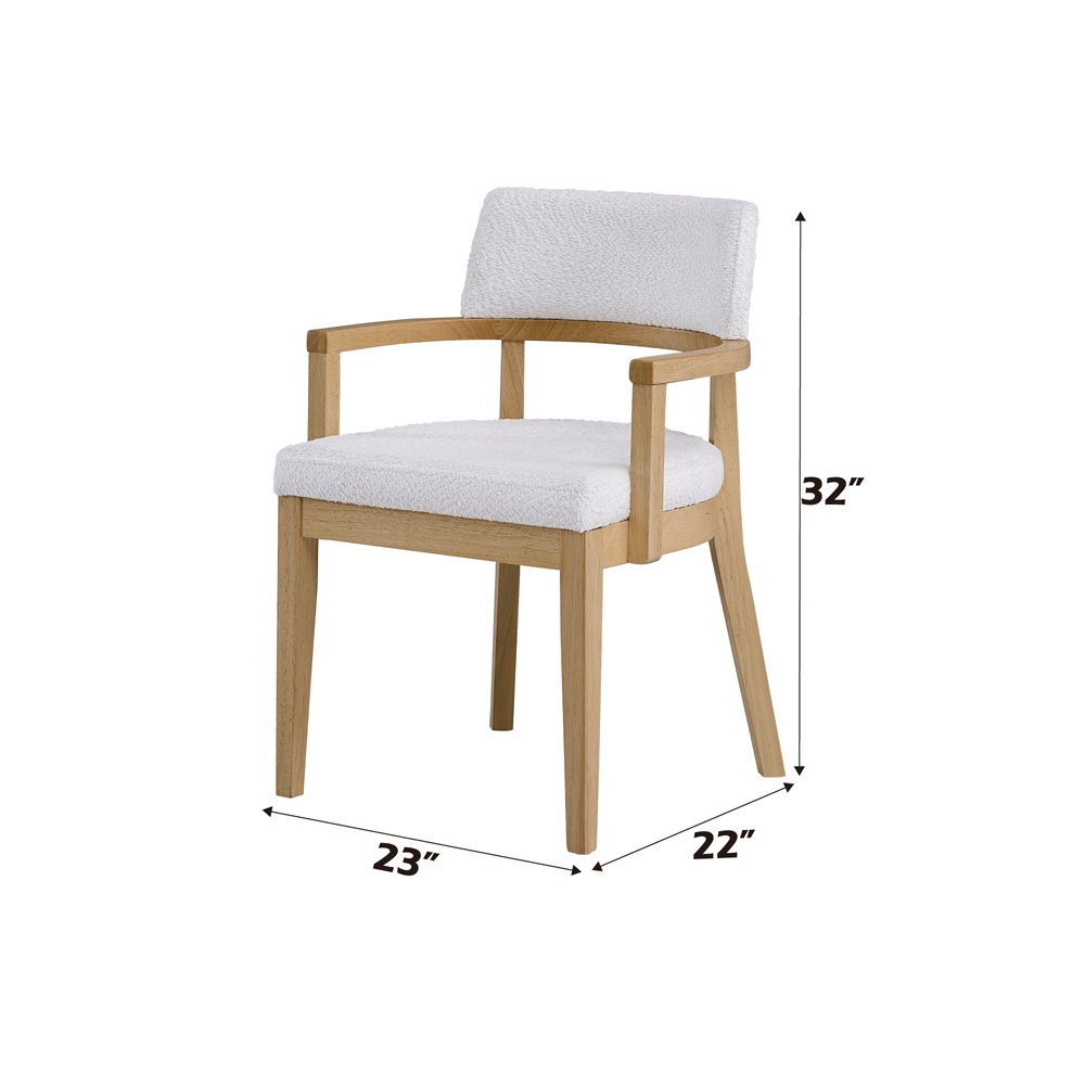 Kasem - Arm Chair (Set of 2) - Gorge Fabric & Oak, light brown, view 5