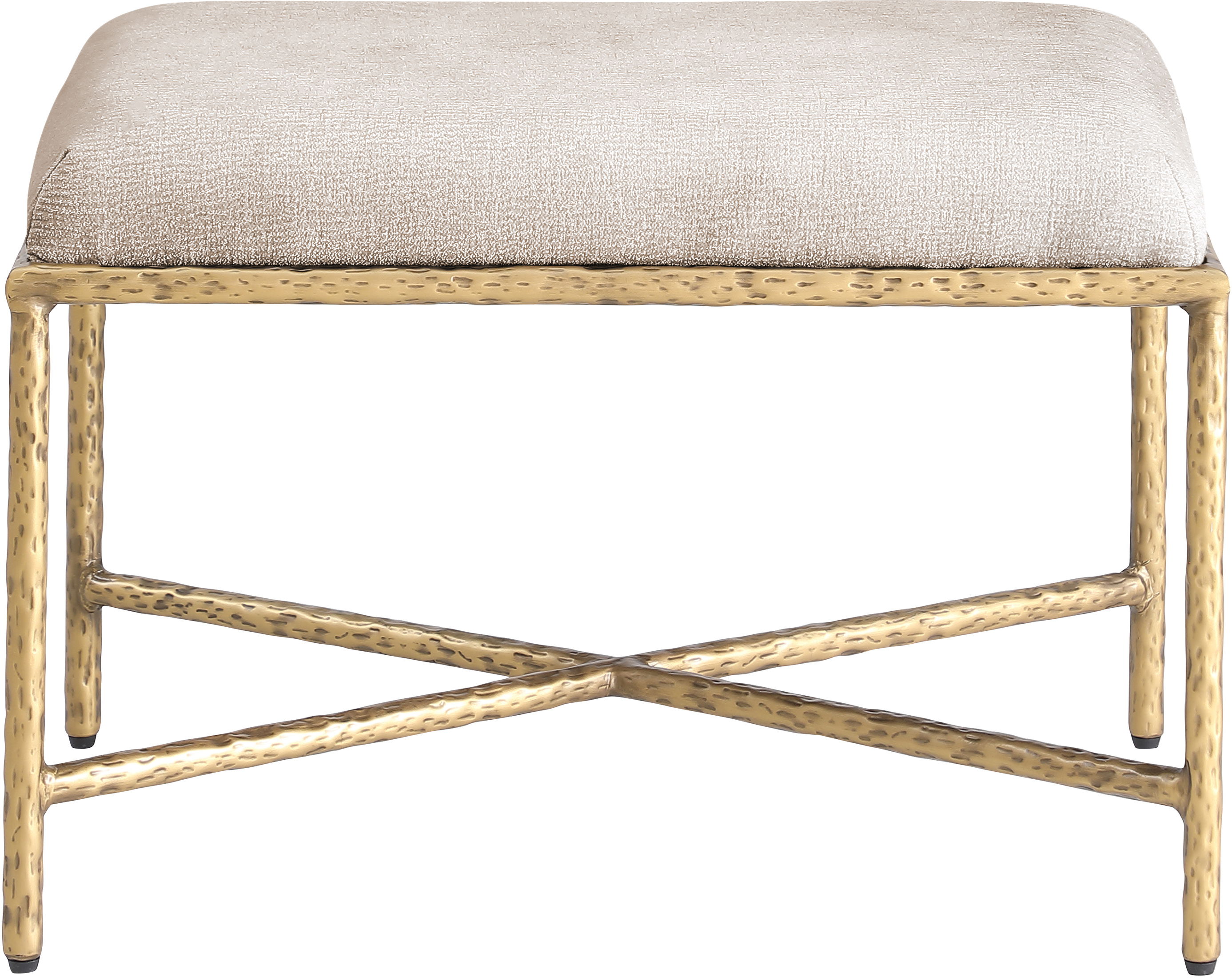 Valley - 25" Bench With Gold Frame - Beige