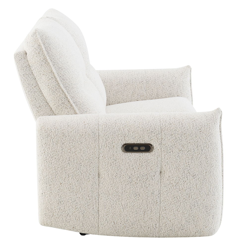 Lalisa - Power Motion Loveseat With USB Port - Cream Chenille, white, view 4