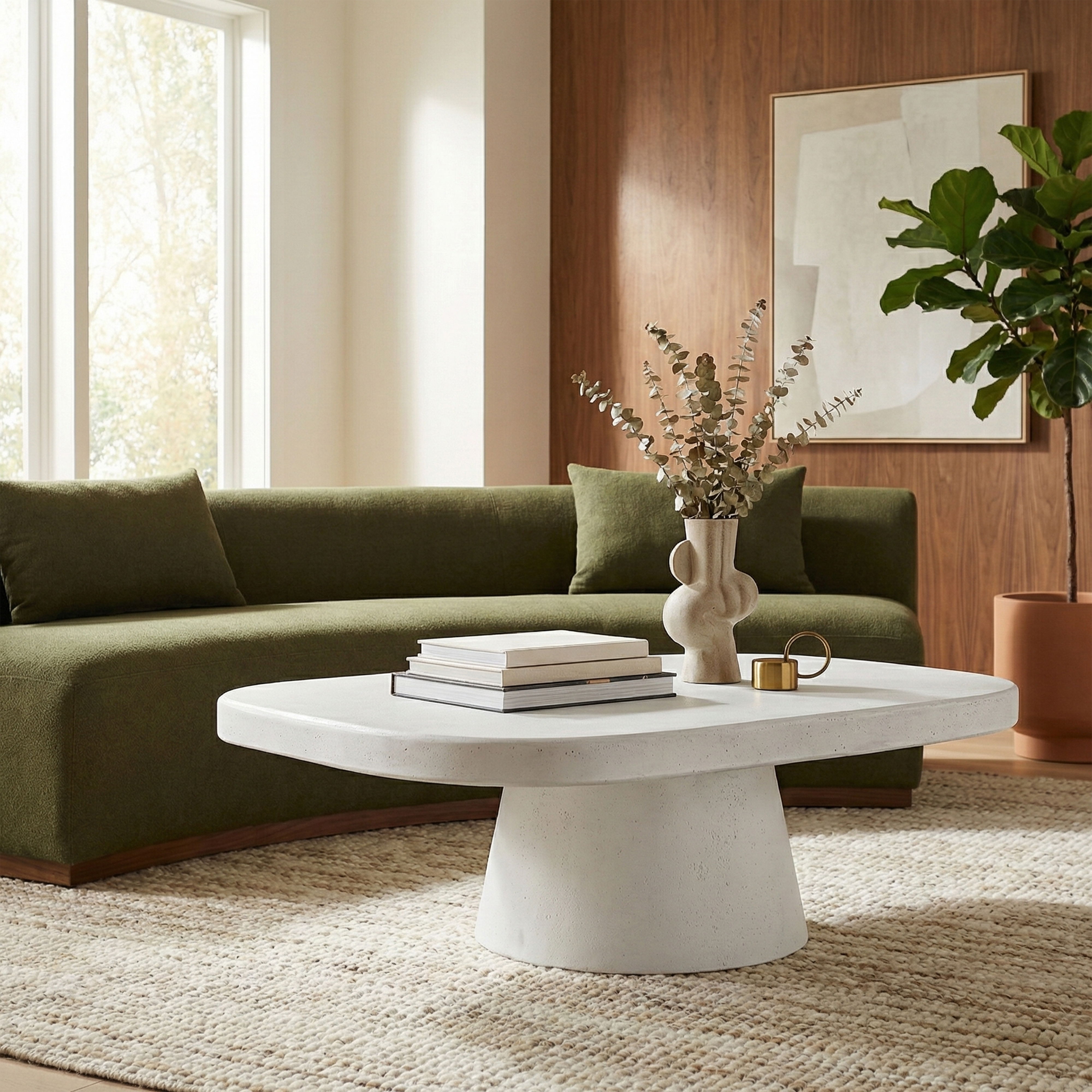Prato - Concrete Indoor/Outdoor Coffee Table - White