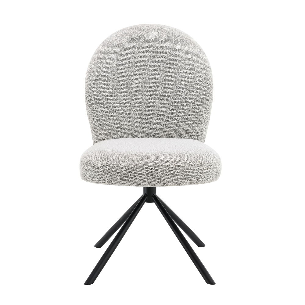 Lawton - Side Chair With Swivel (Set of 2) - Gray Boucle & Black, light gray