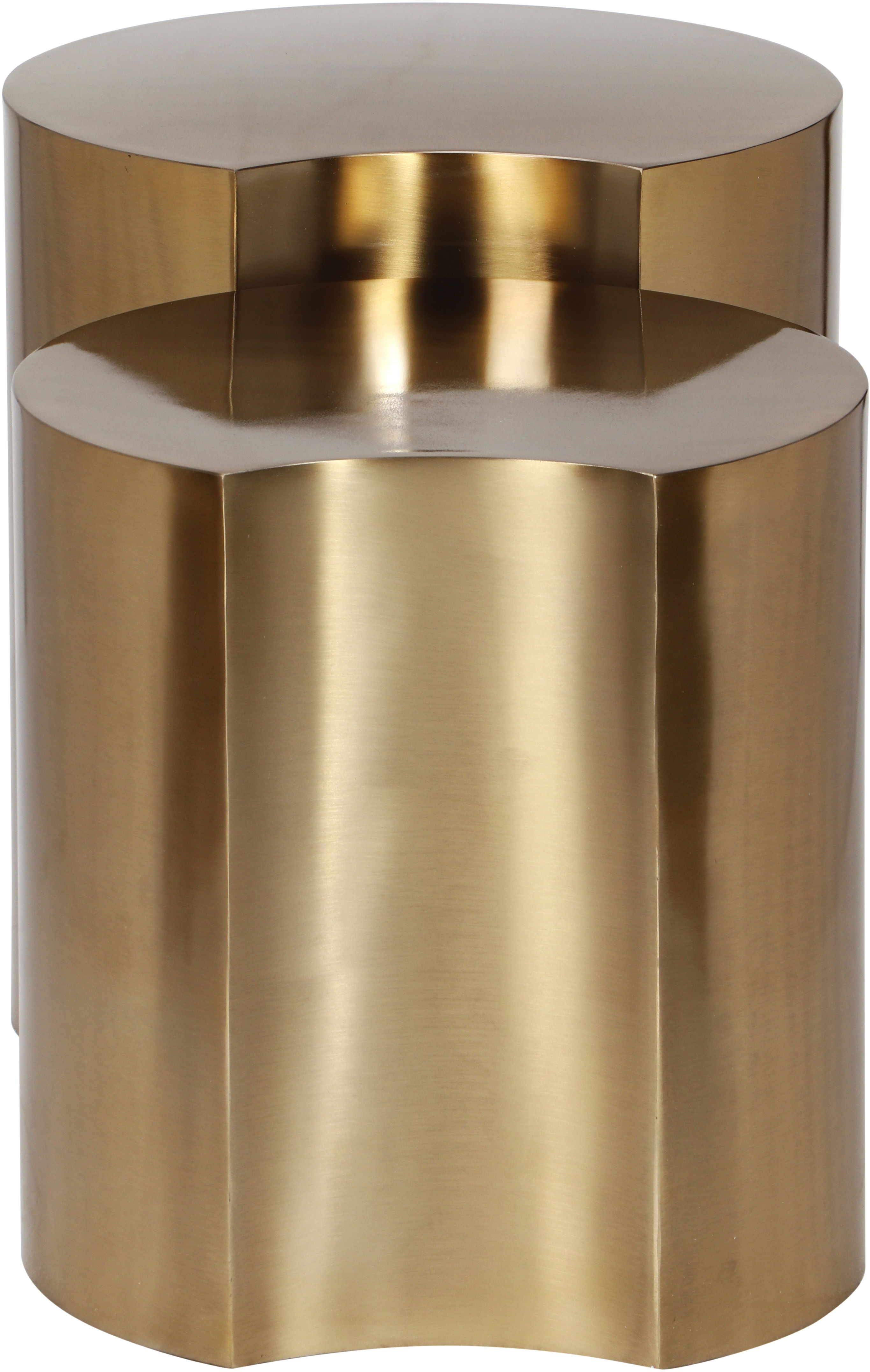 Dimple - 2 Piece Modular End Table - Brushed Gold