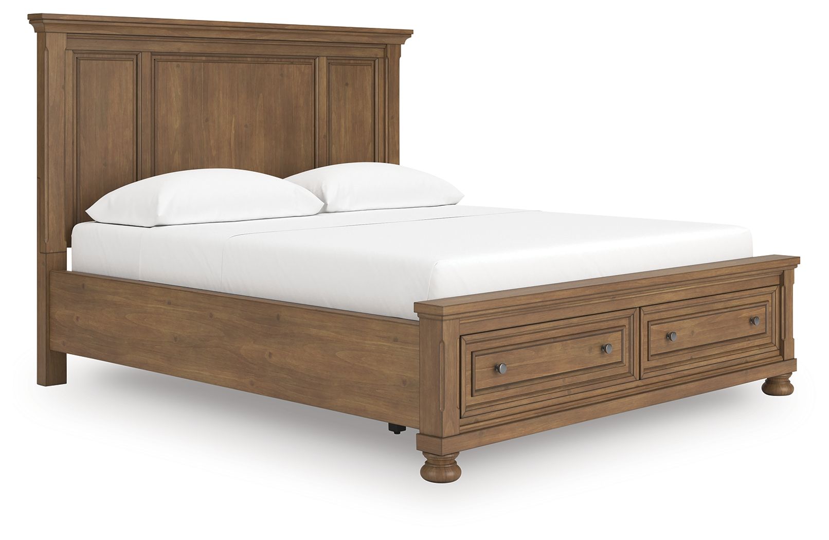Ashley Furniture Feddinger - California King Panel Storage Bed - Medium Brown - Image 4