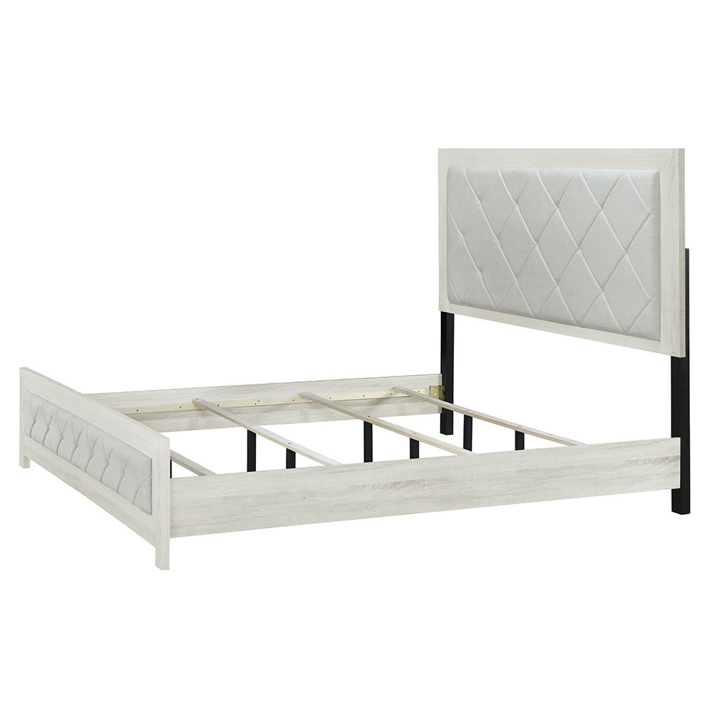 Jehoram - Queen Bed - Beige Linen & Beige, beige, view 2