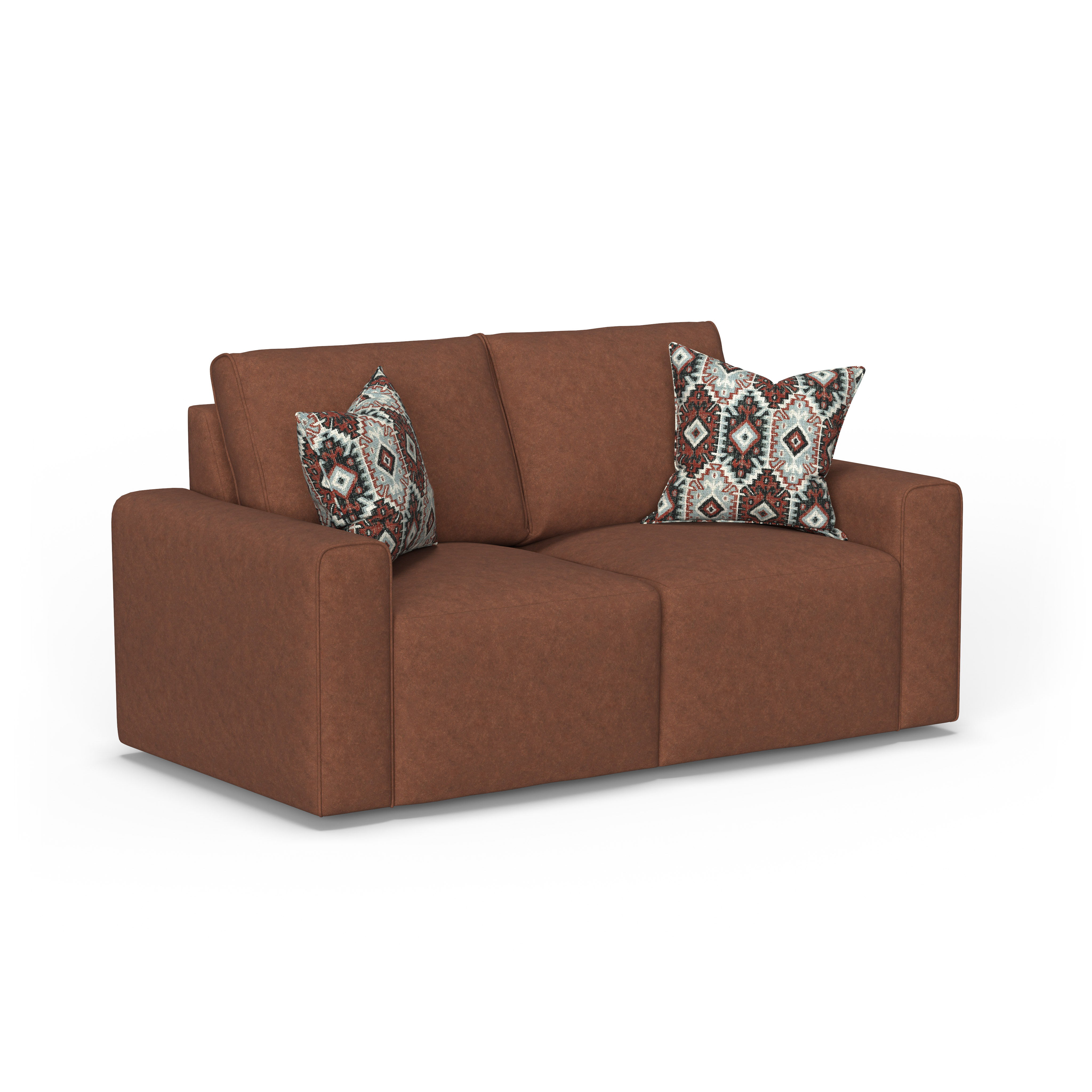 Dawson - Fabric Stationary Loveseat, dark brown