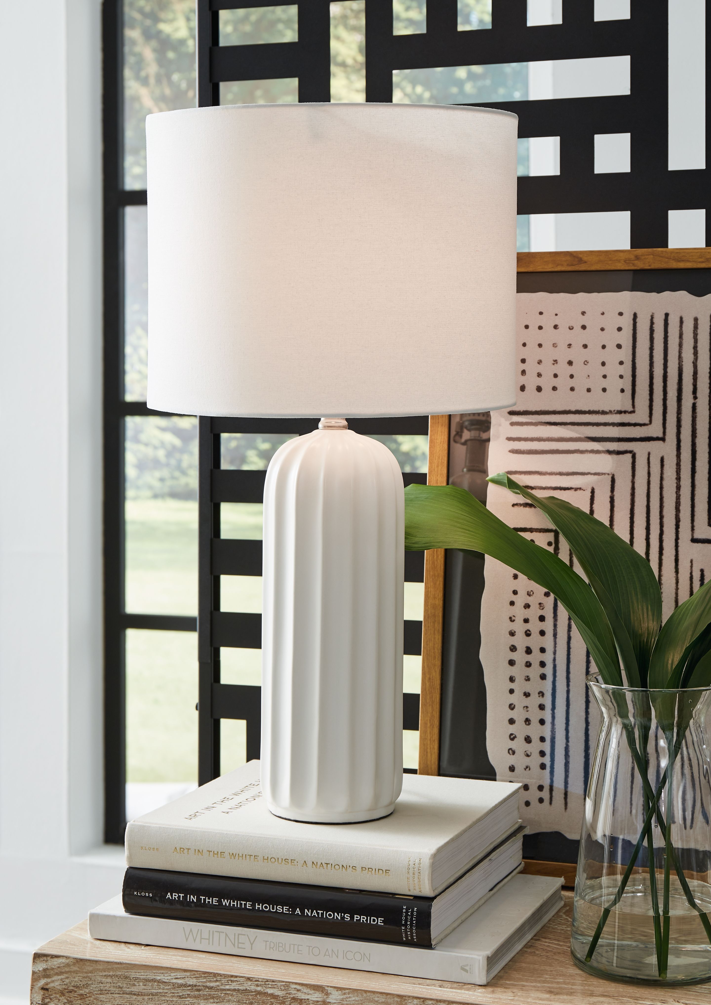 Ashley Furniture Clarkland - Ceramic Table Lamp (Set of 2) - White - Image 2