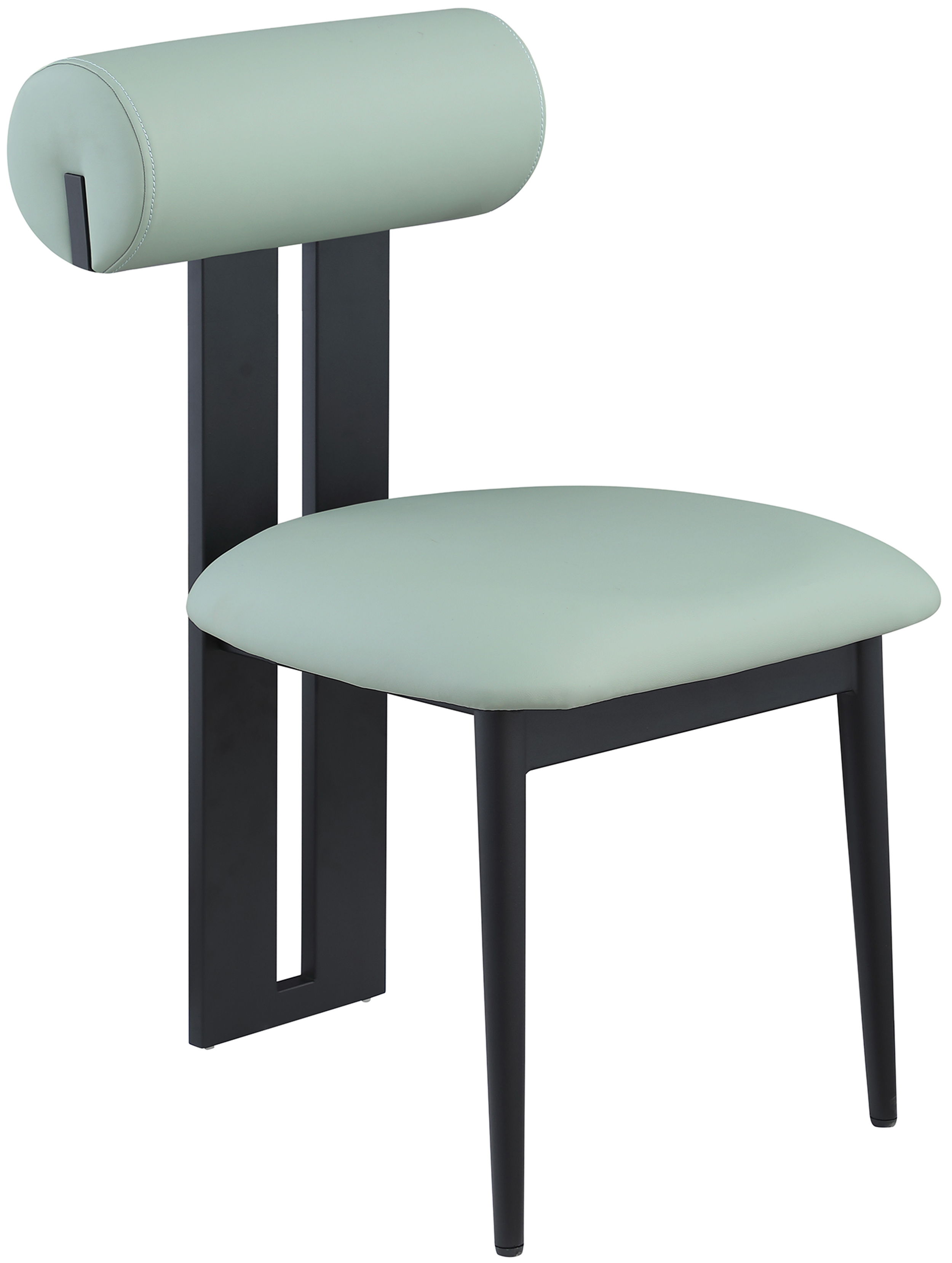 Dario - Faux Leather Dining Chair With Black Frame (Set of 2) - Mint
