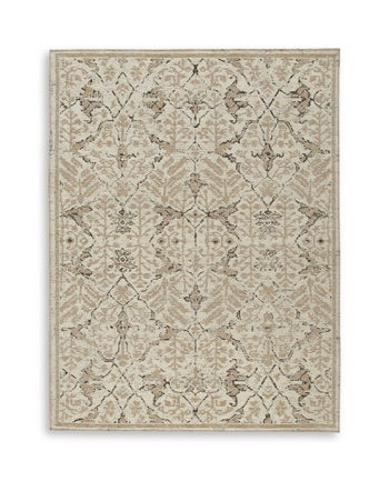 Audville – 5′ x 7′ Rug – Jute / Black / Ivory
