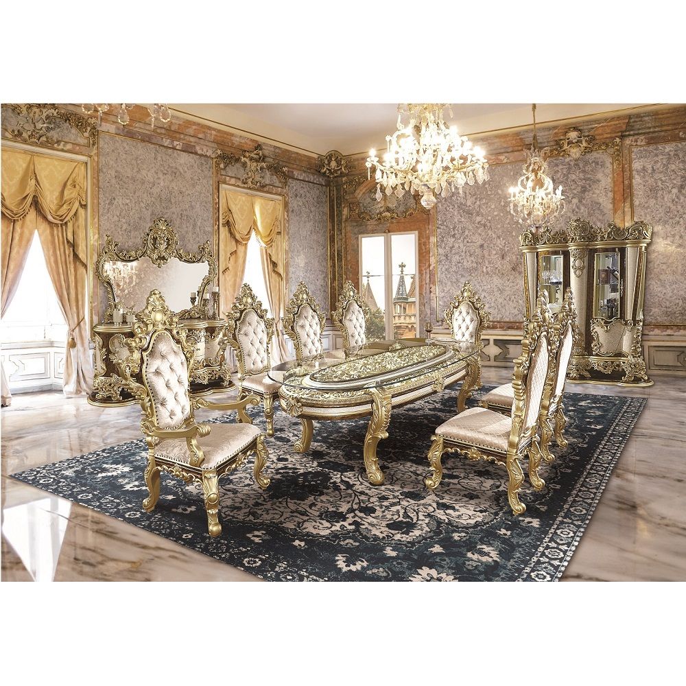 Desiderius - Side Chair (Set of 2) - Antique Gold & Hand-Painted Brown, gold, view 7