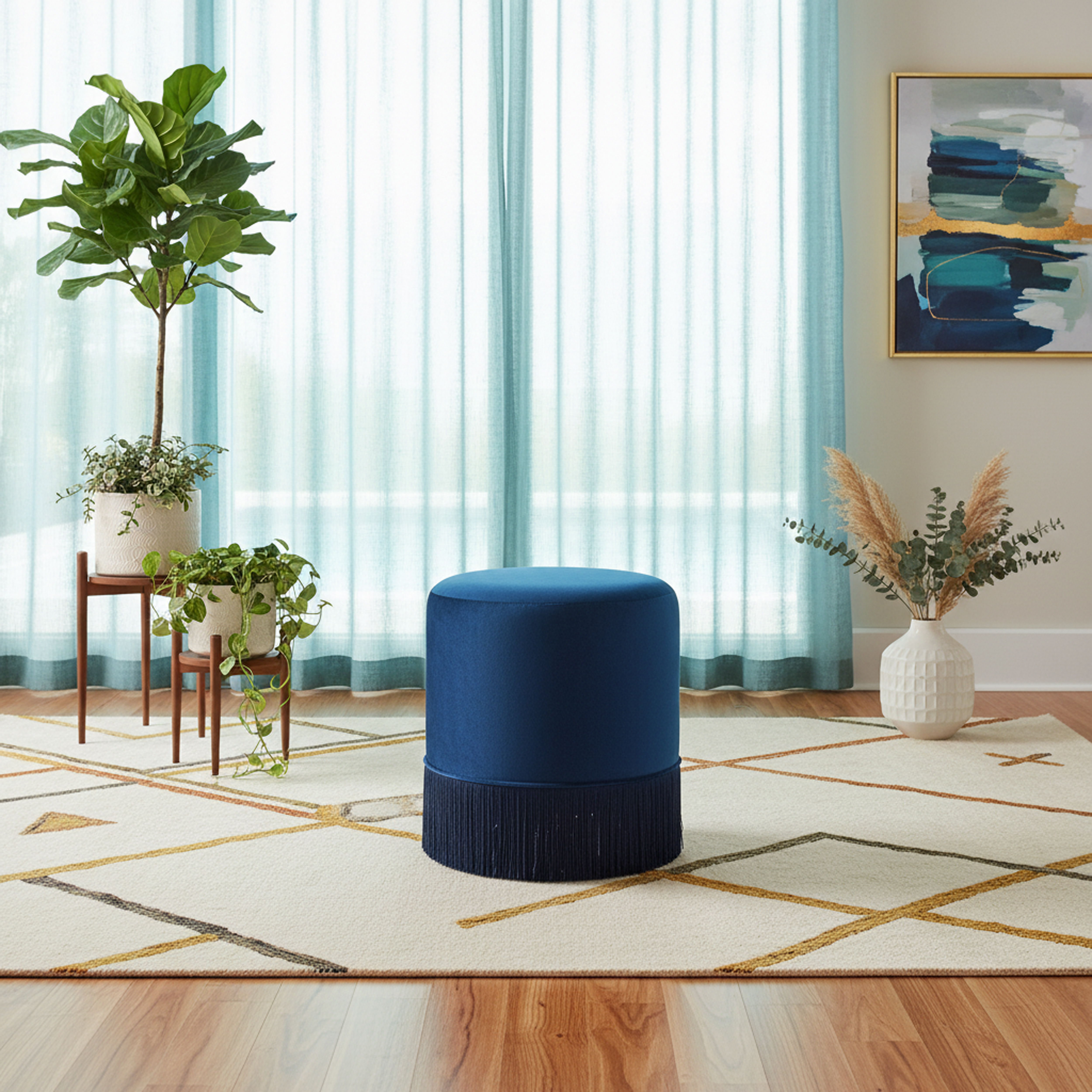 Teddy - Ottoman / Stool - Navy