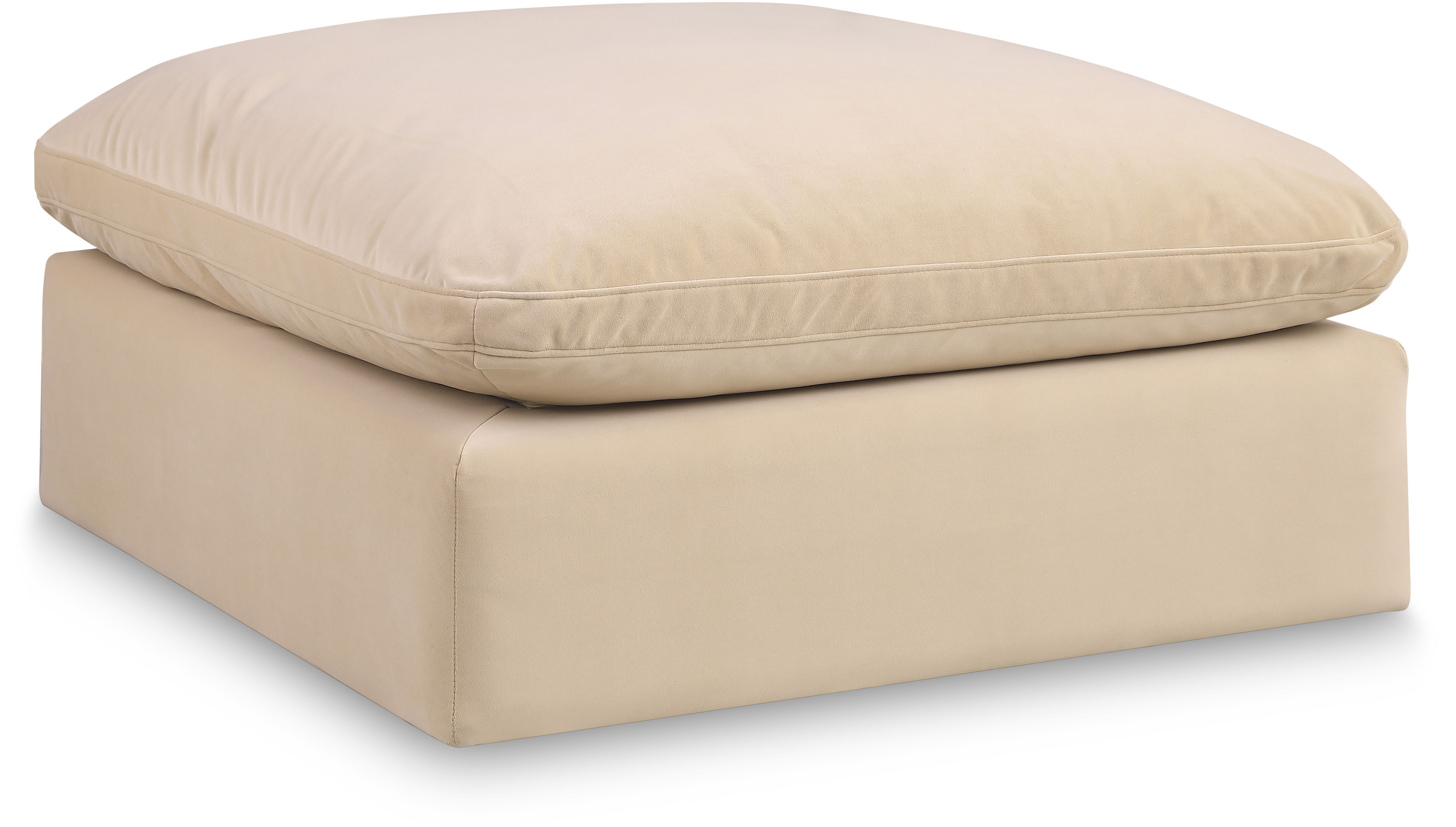Comfy - Velvet Ottoman - Beige