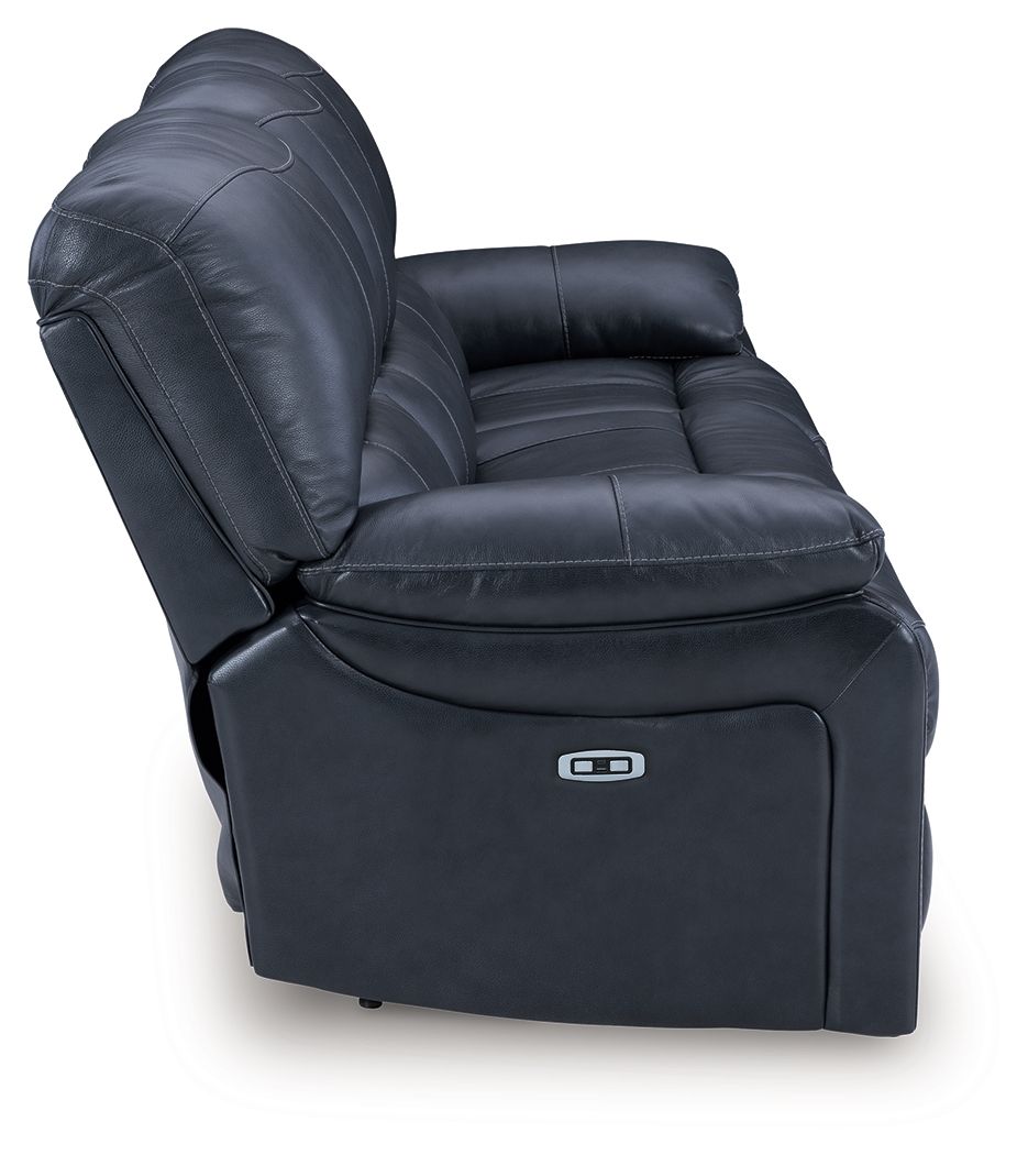 Ashley Furniture Leesworth - Power Reclining Sofa - Ocean - Image 7