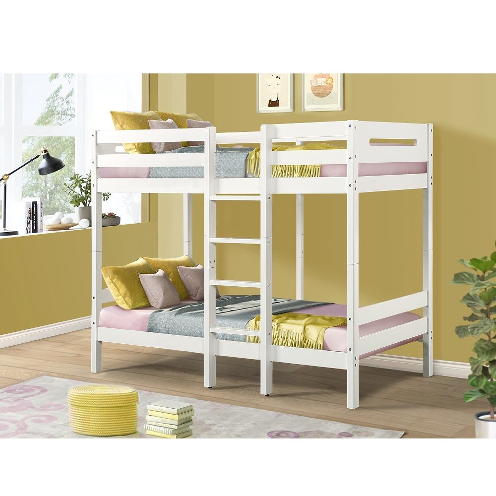 Esin - Twin Over Twin Bunk Bed - White, white