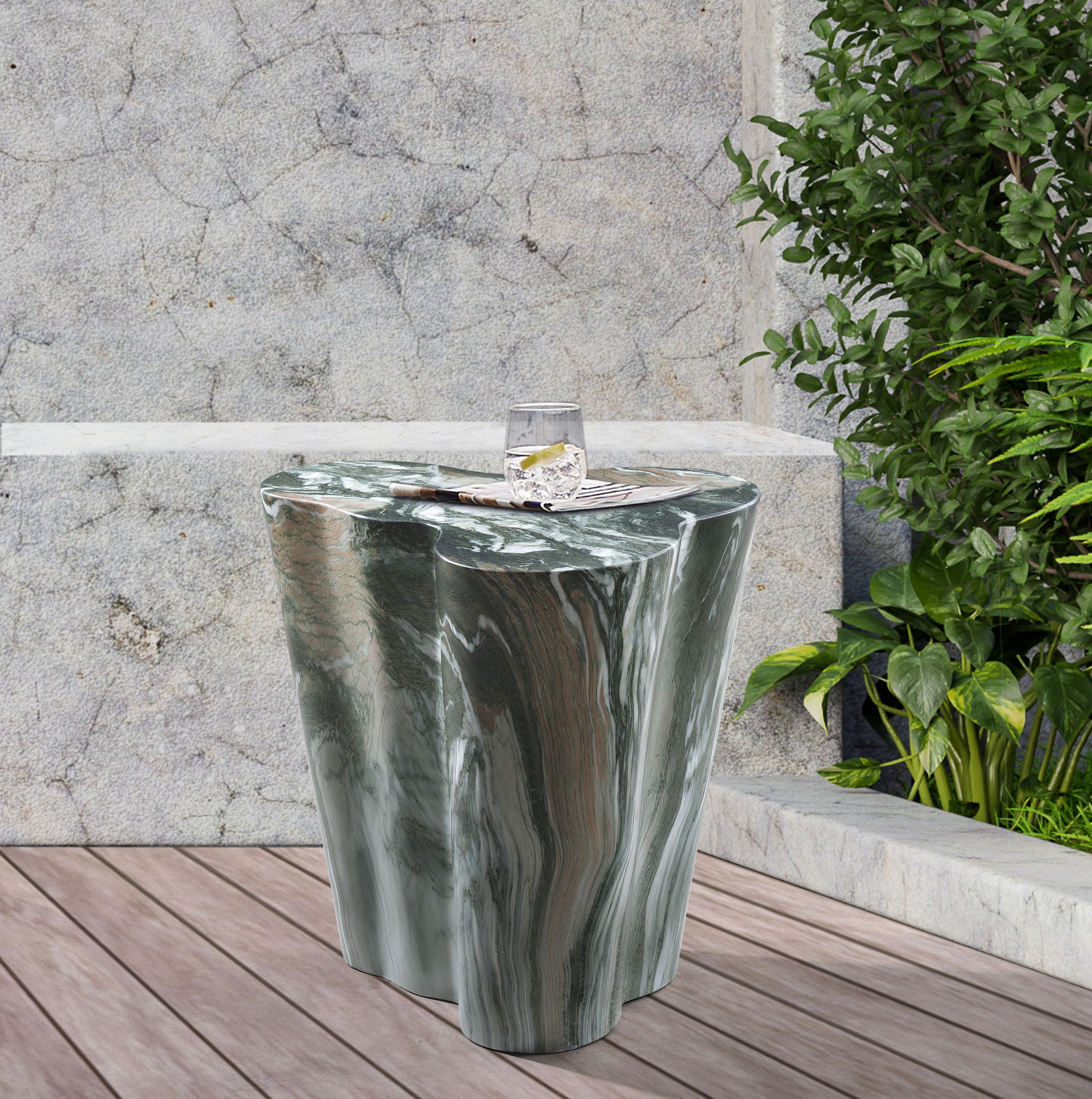 Monza - Concrete End Table - Green