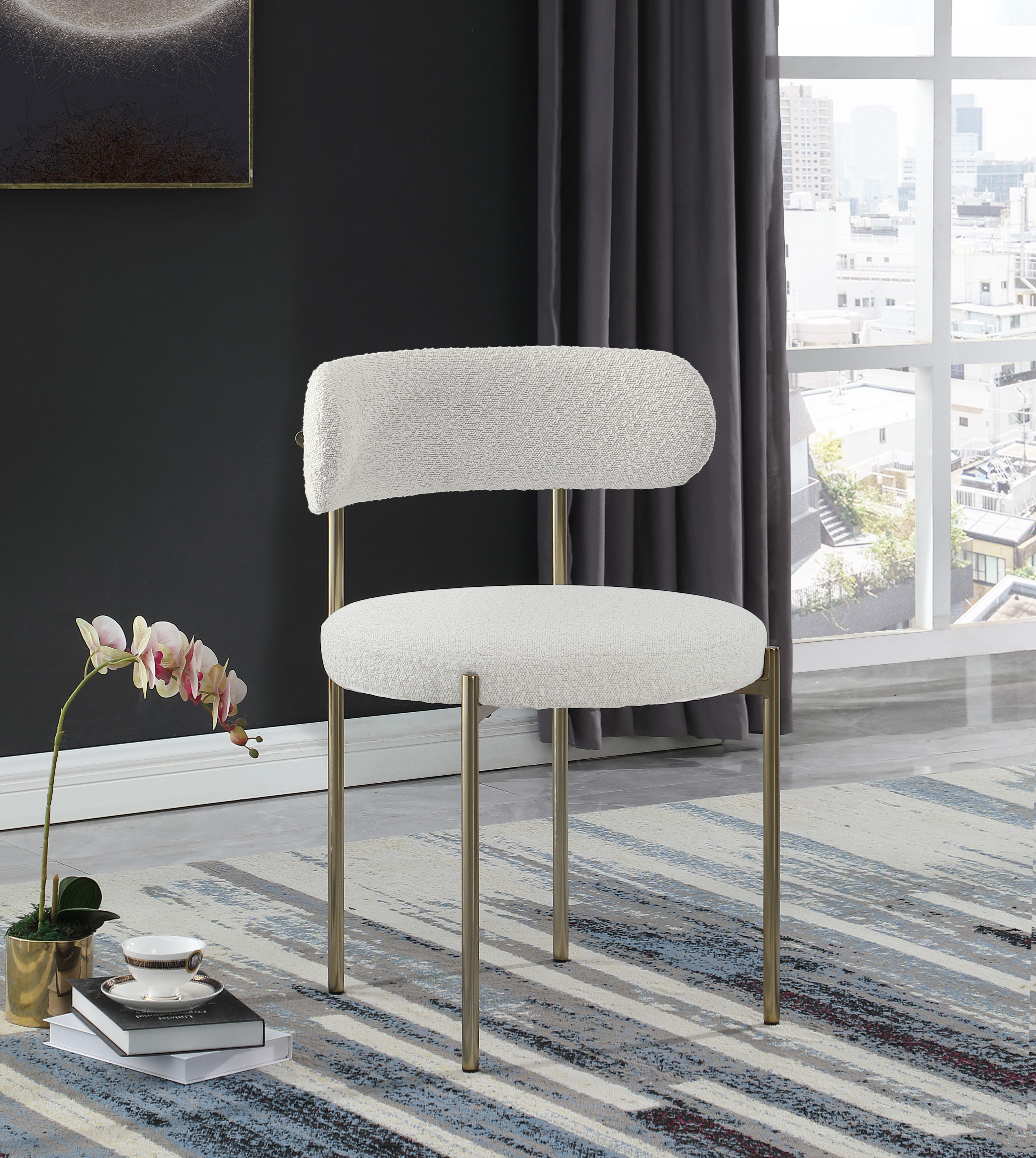 Beacon - Boucle Fabric Dining Chair (Set of 2) - Cream