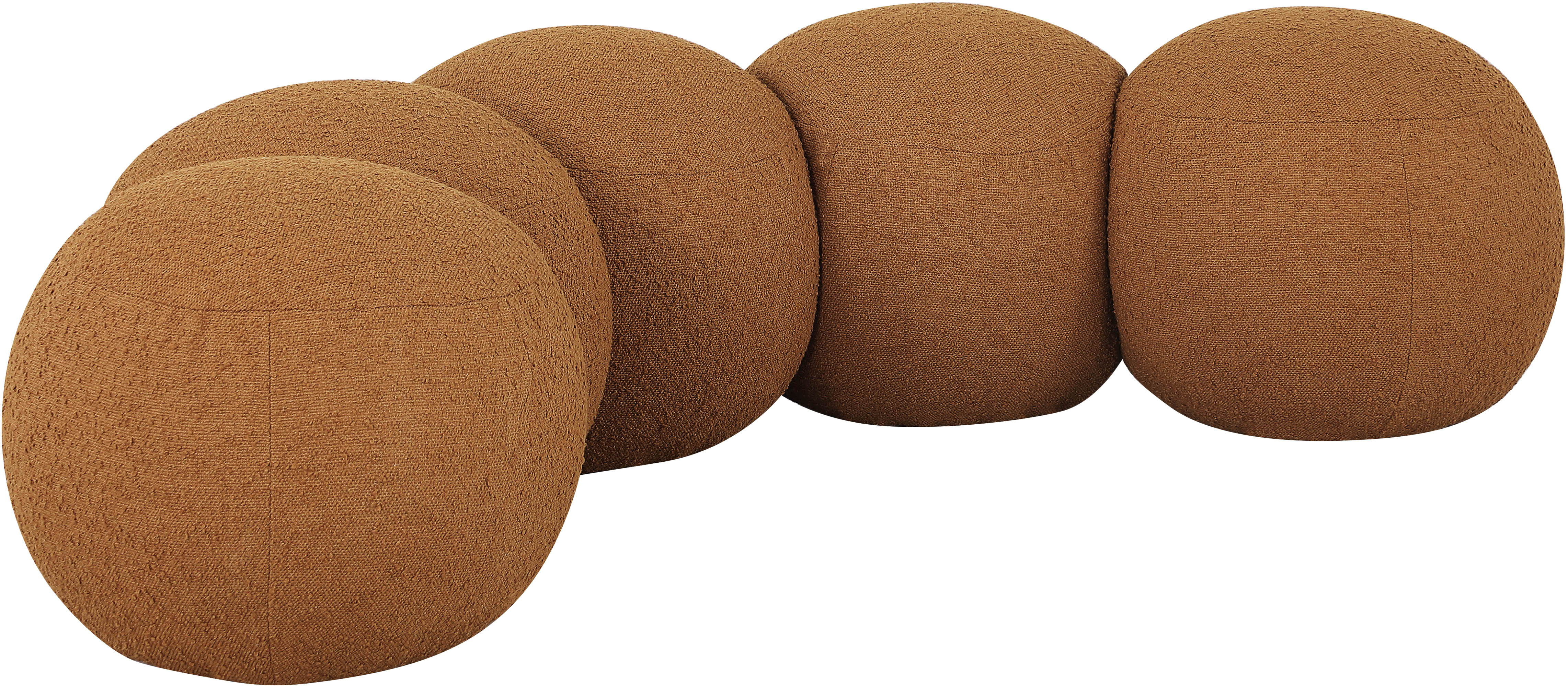 Apollo - 74.5" Boucle Fabric Bench - Saddle