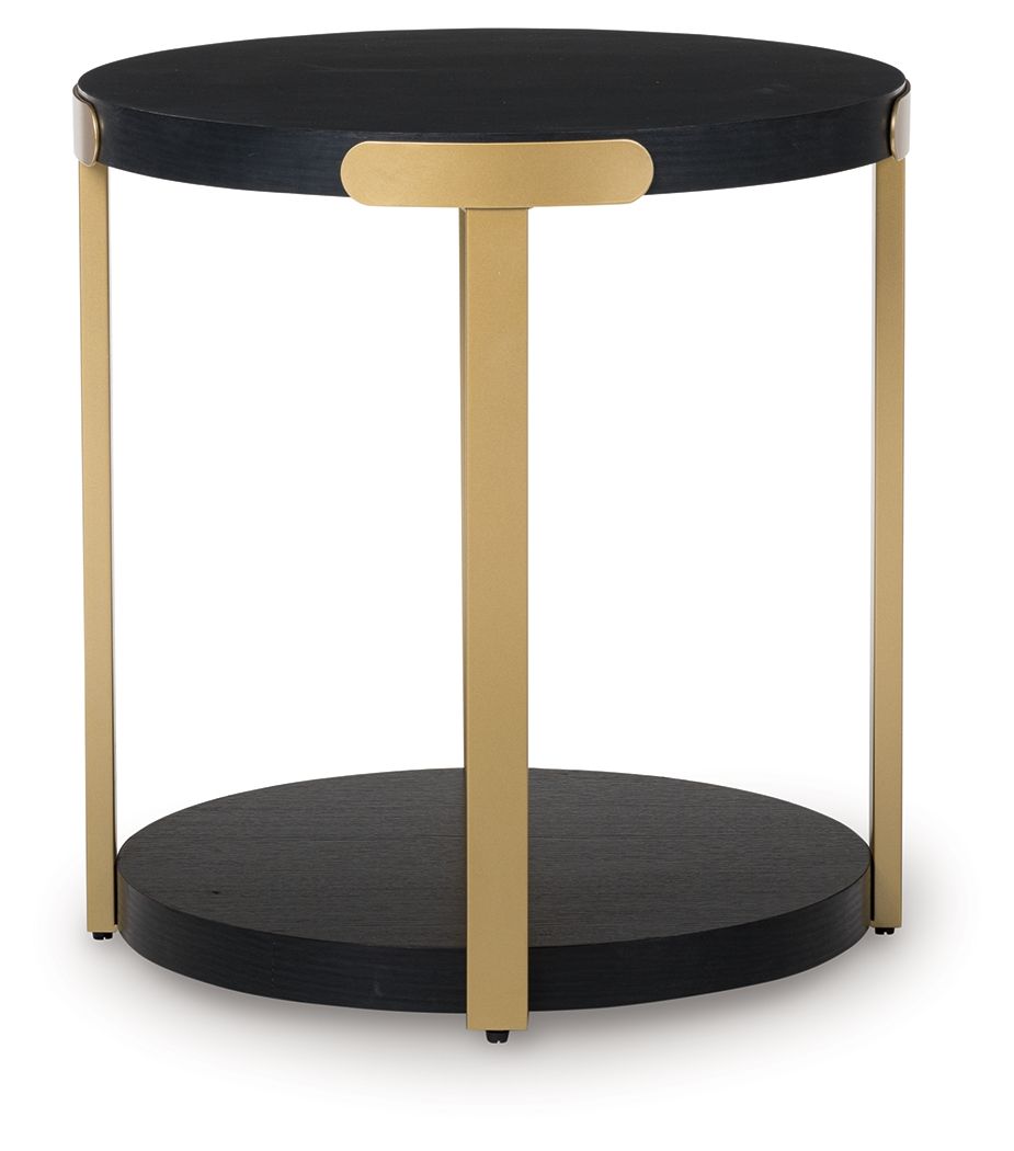 Ashley Furniture Shylore - Occasional Table Set (Set of 3) - Black / Brass Finish - Image 7