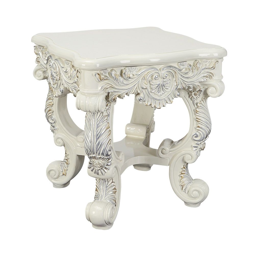 Adara - End Table - Antique White, beige