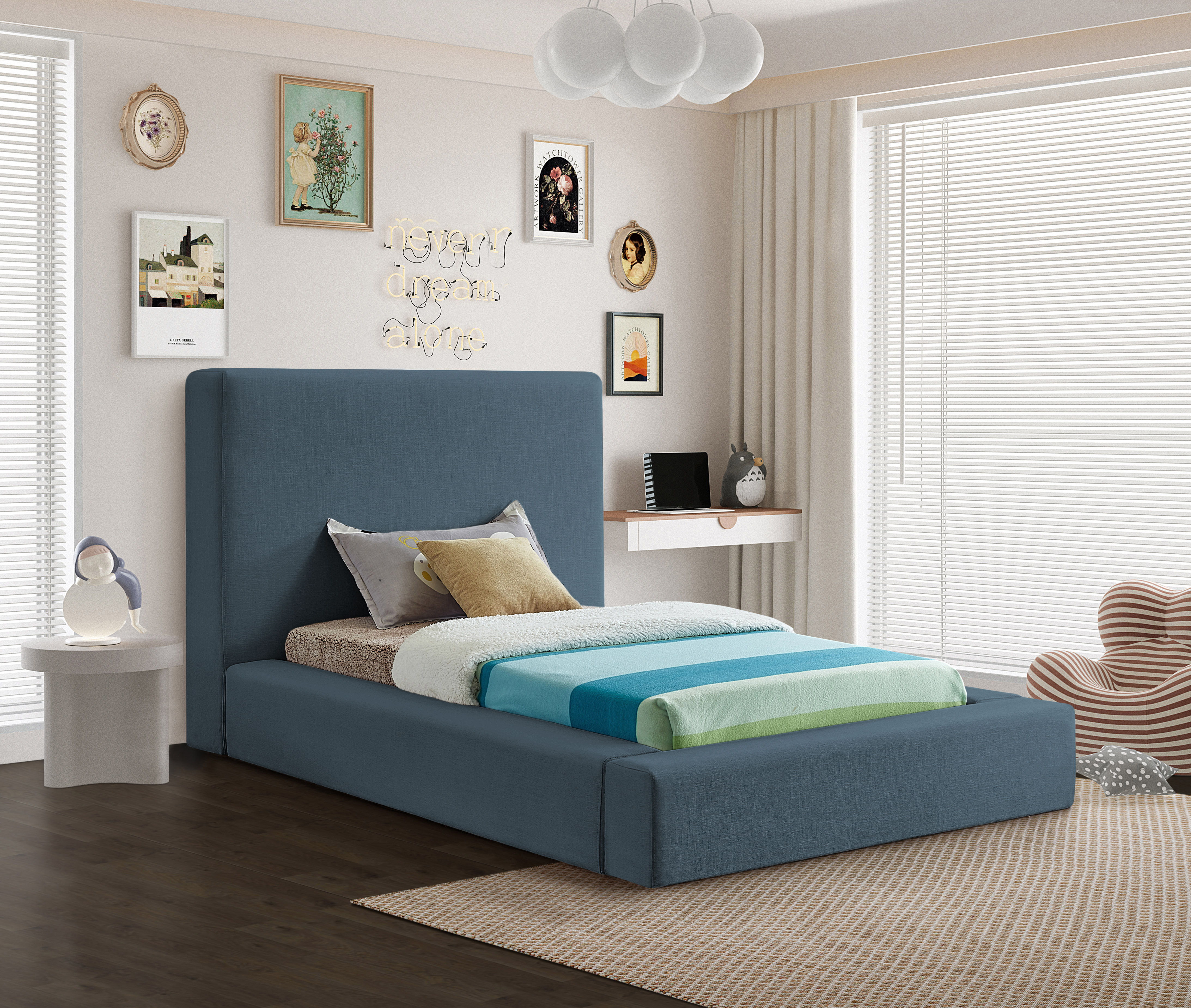 Devin - Twin Bed - Navy