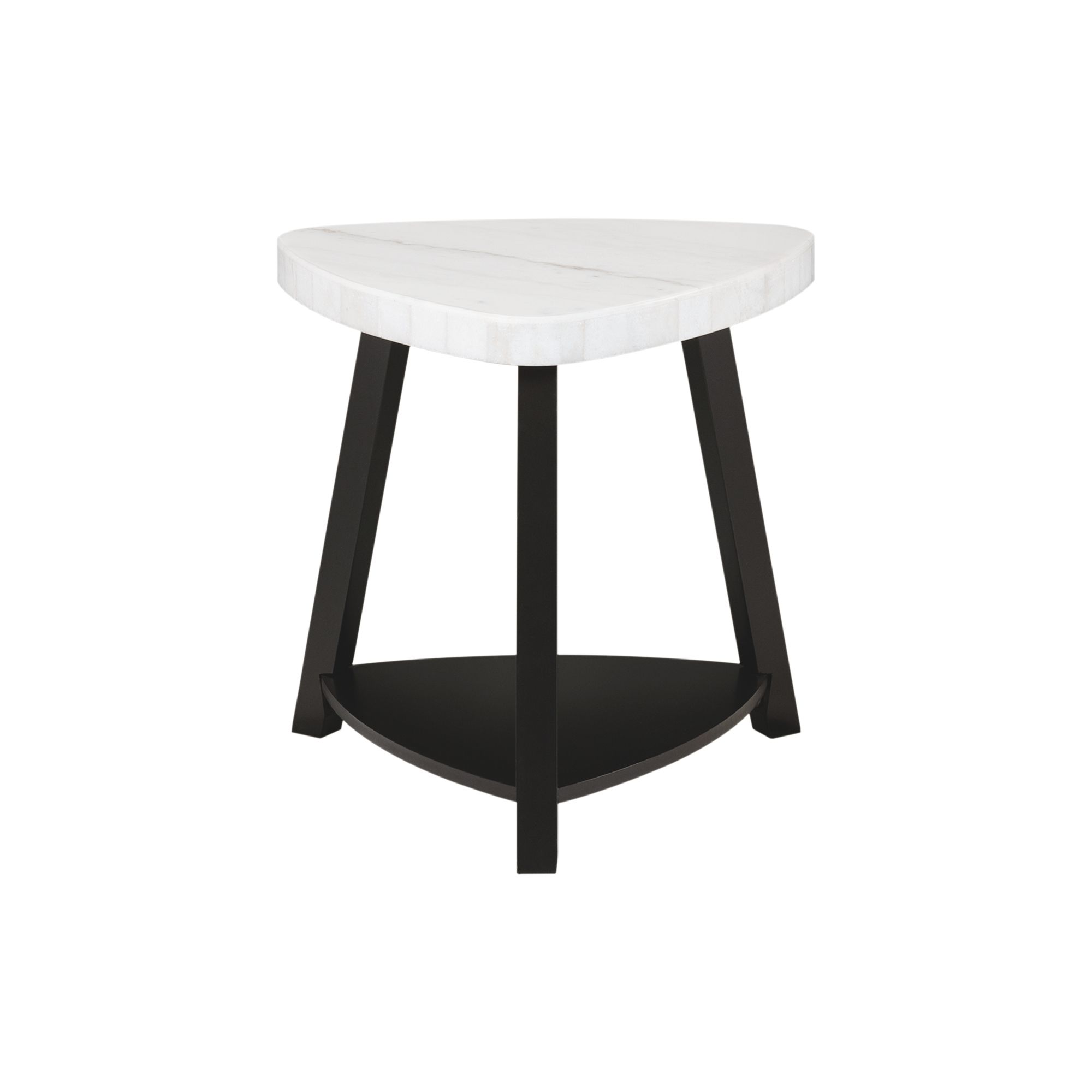 Trinity - 26" Marble Top End Table - White