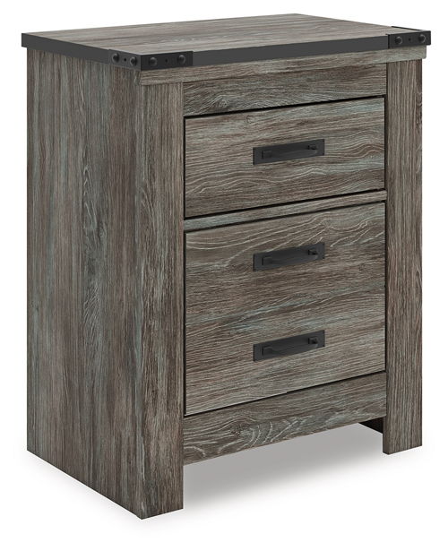 Frandern - Two Drawer Night Stand - Gray, dark gray