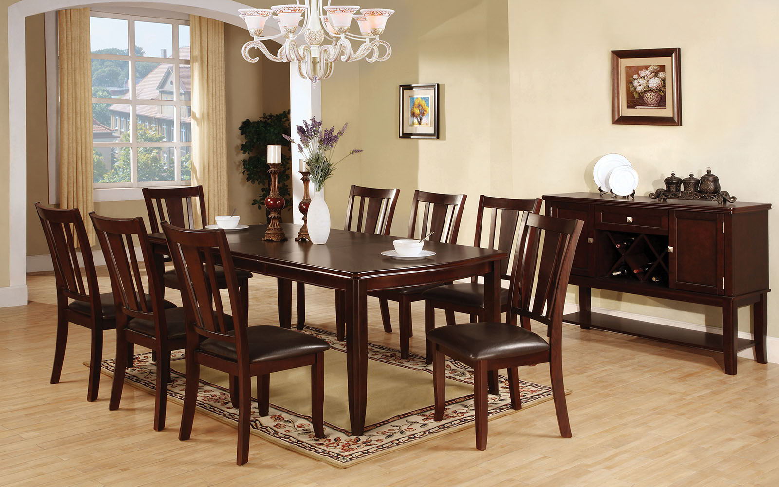 Edgewood – 9 Piece Dining Table Set – Espresso – New Lots Furniture ...