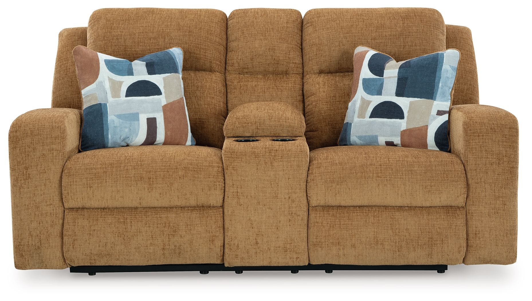 Ashley Furniture Kanlow - 2 Pc. - Reclining Sofa, Reclining Loveseat With Console - Honey - Image 8