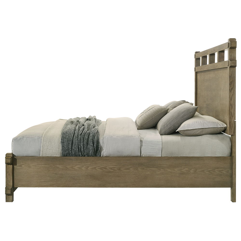 Colton - Queen Bed - Antique White Oak, dark brown, view 3