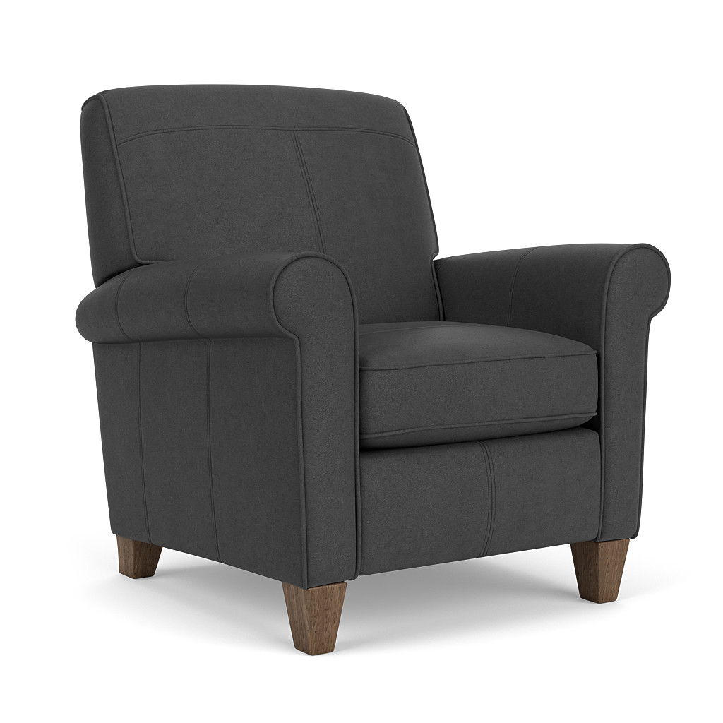Dana - Leather High-Leg Recliner, dark gray, view 2