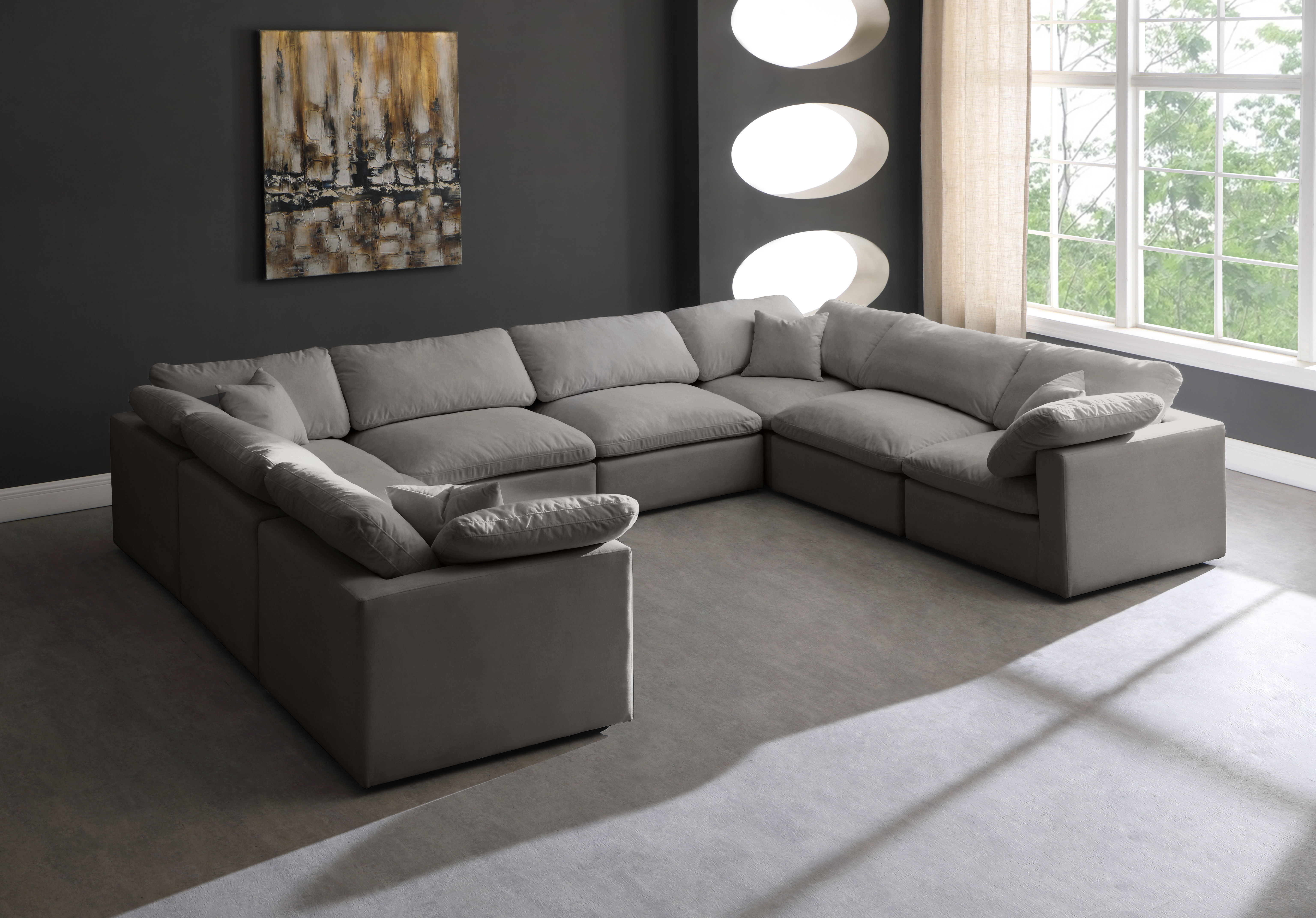 Plush - 8 Piece Modular Sectional - Gray