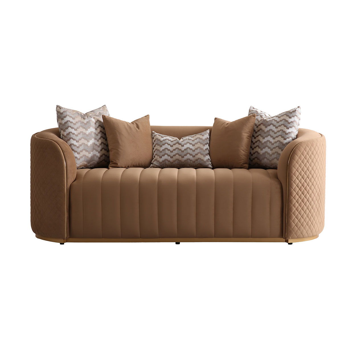 Ariana - Velvet Loveseat - Caramel / Gold Image