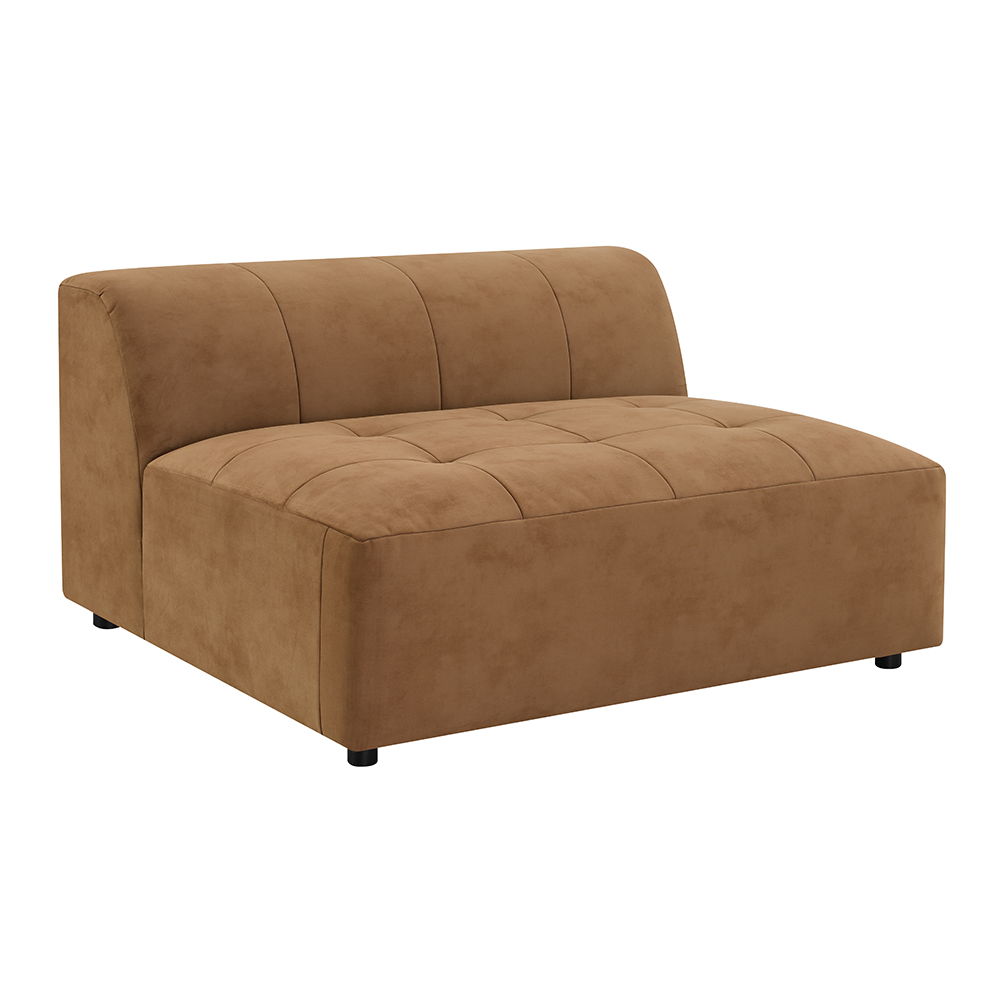 Zoey - Modular - Armless Chair - Chocolate Suede, dark brown, view 2