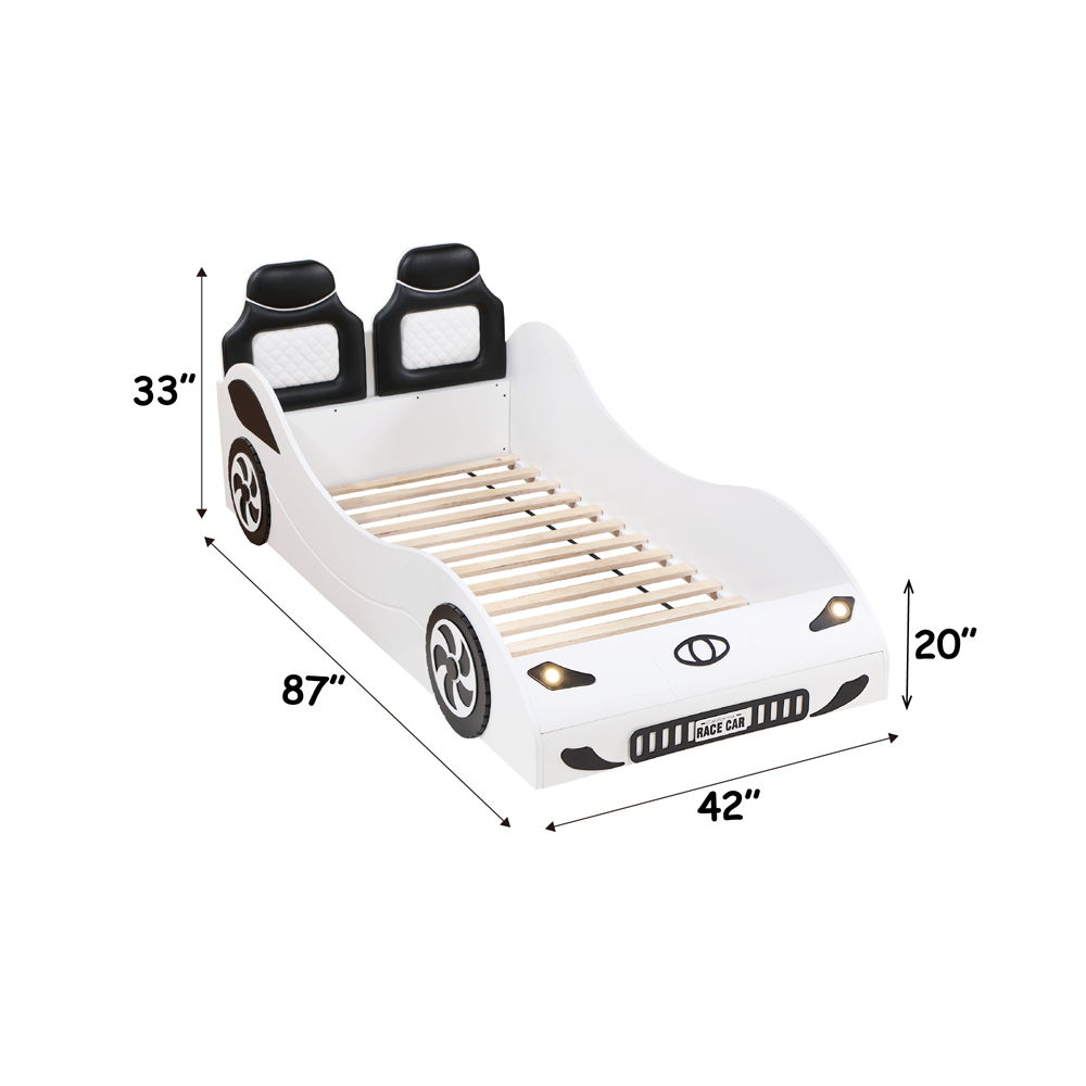 Colen - Twin Car Bed - White, white, view 7