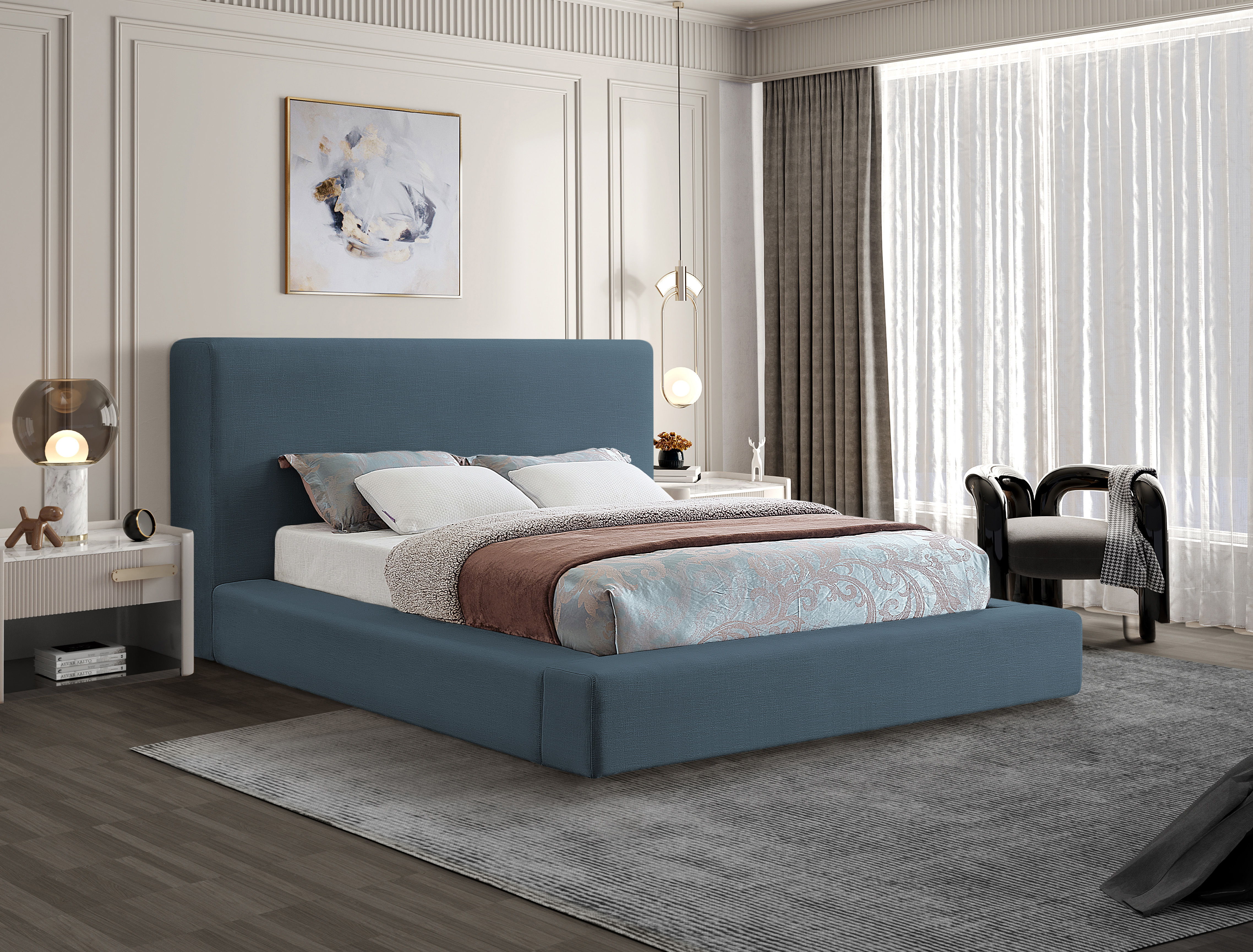 Devin - Queen Bed - Navy